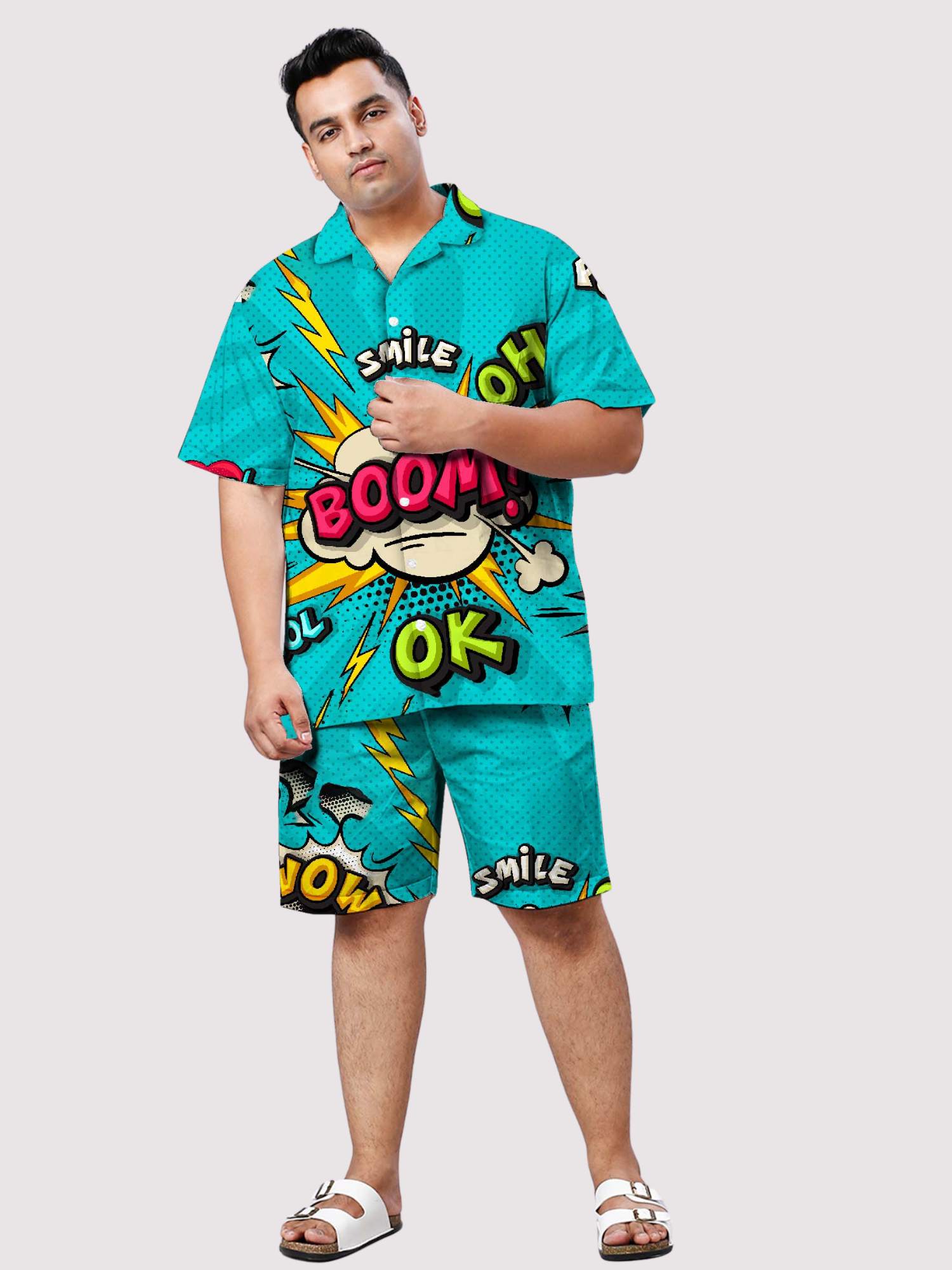 Boom Smile Digital Printed Half Co-ords Set 