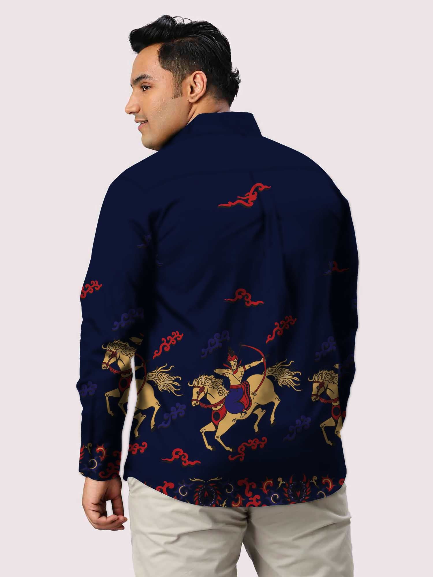 Fancy Eligent Printed Party Wear Shirts Men's Plus Size