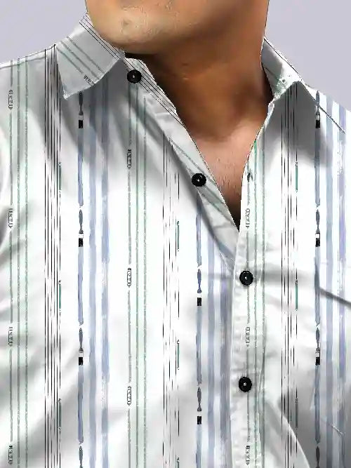 Crystal Stripes Men's Plus Size Full Sleeve Shirt