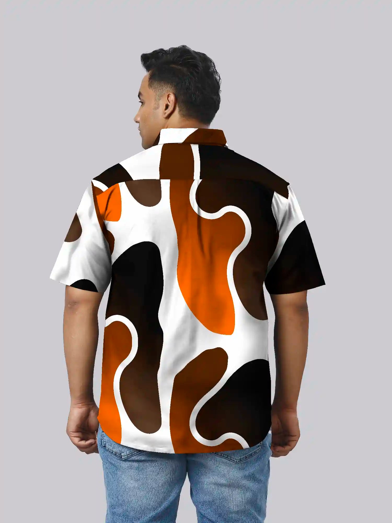 Harmony Design Printed Men's Plus Size Half Sleeve Shirt