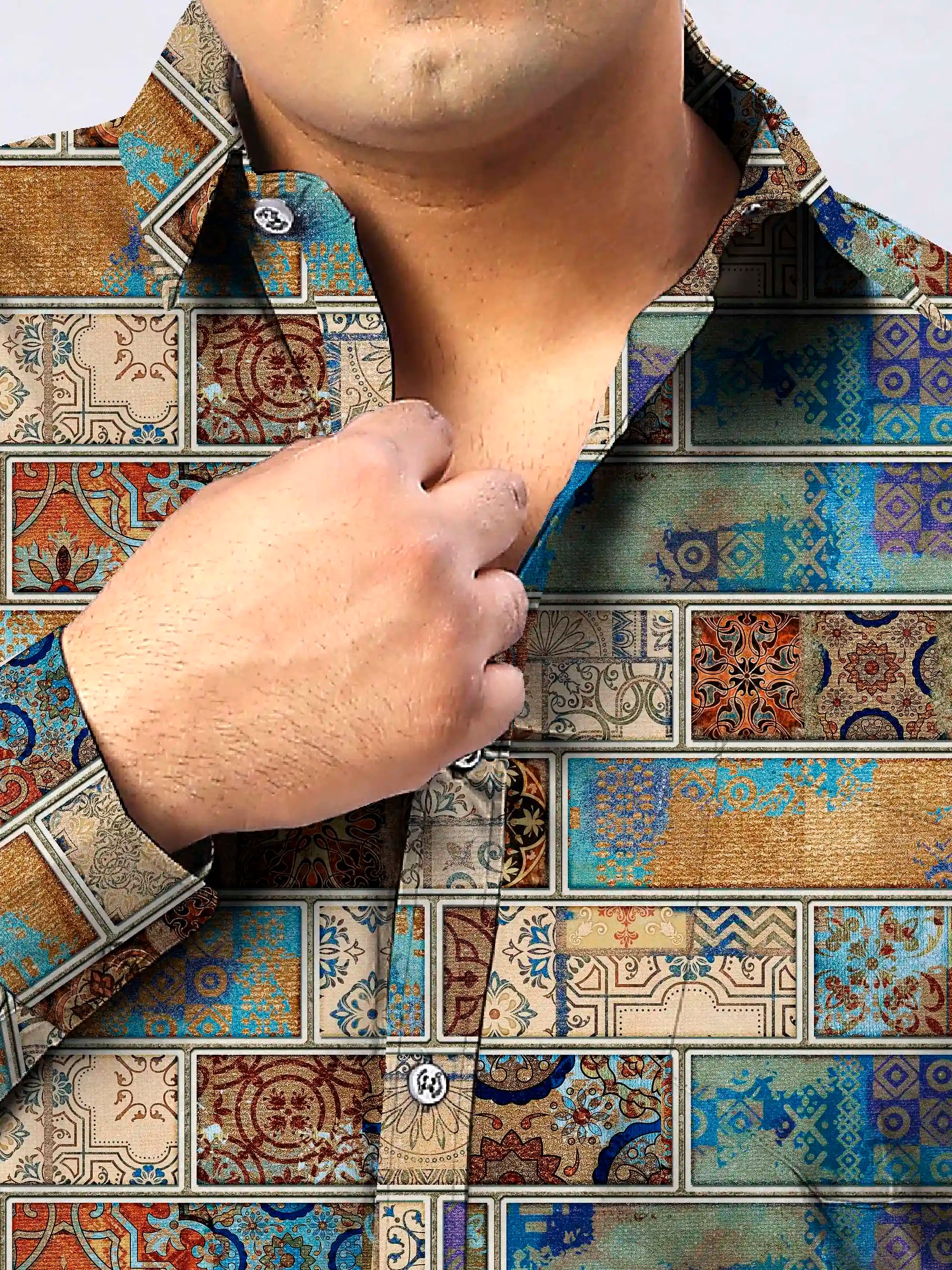 King Digital Printed Men's Plus Size Full Sleeve Shirt