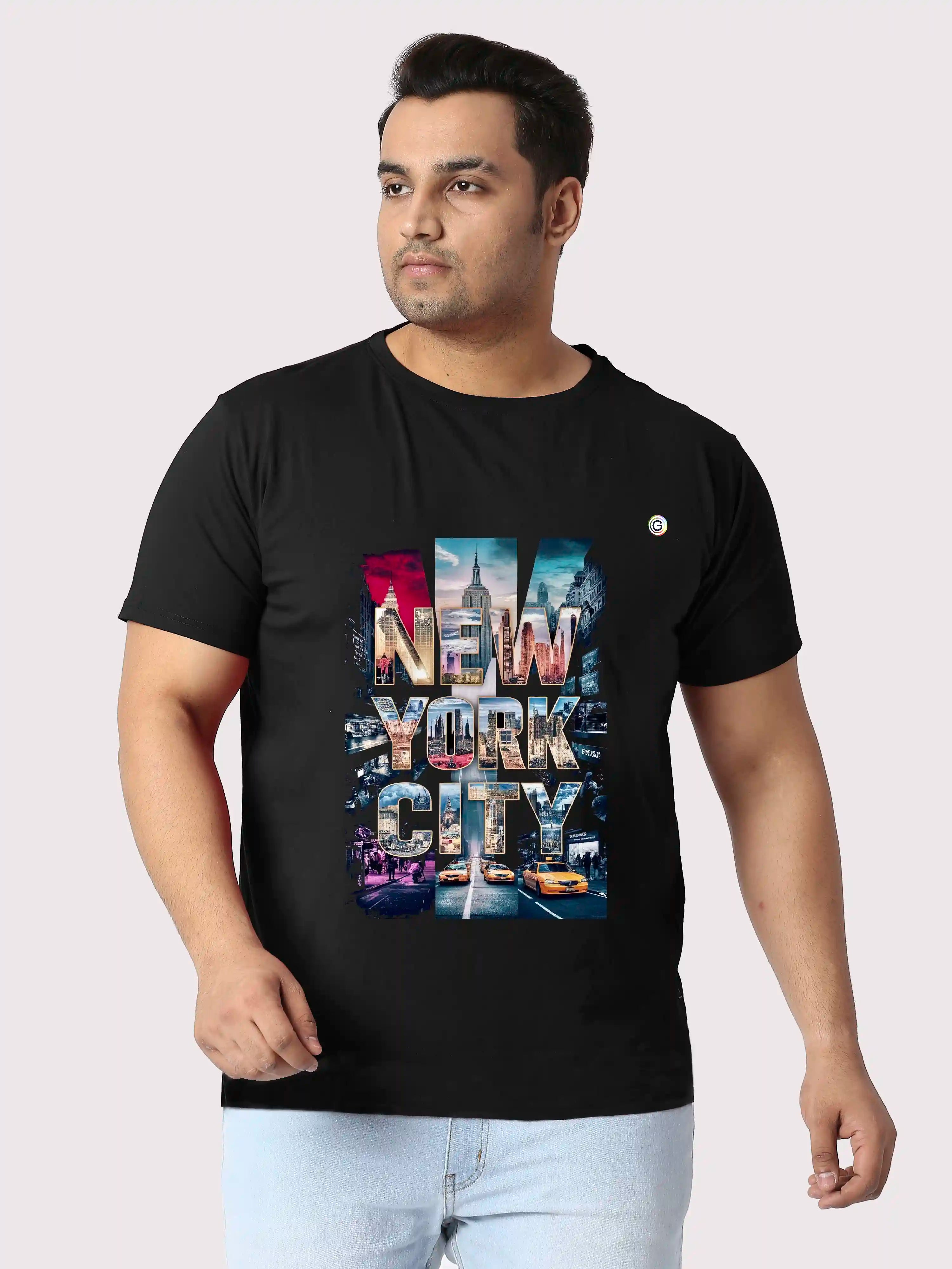 New York City Printed Plus Size Round Neck T-Shirt