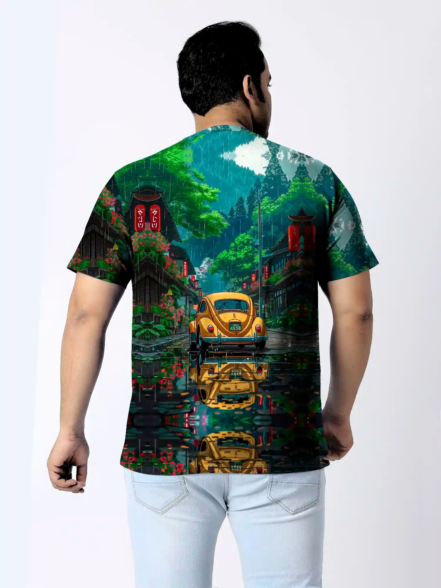 Car Digital Printed Plus Size T-shirt