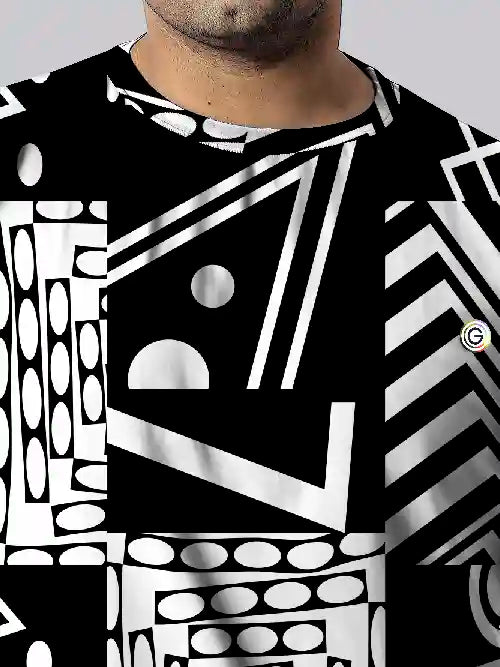 Dynamic Graphic Digital Printed Plus Size T-Shirt