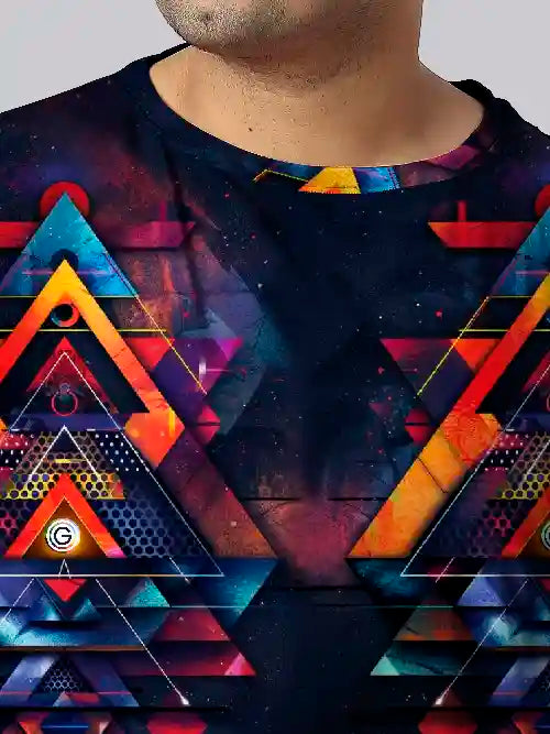 Vibrant and abstract Digital Printed Plus Size T-Shirt