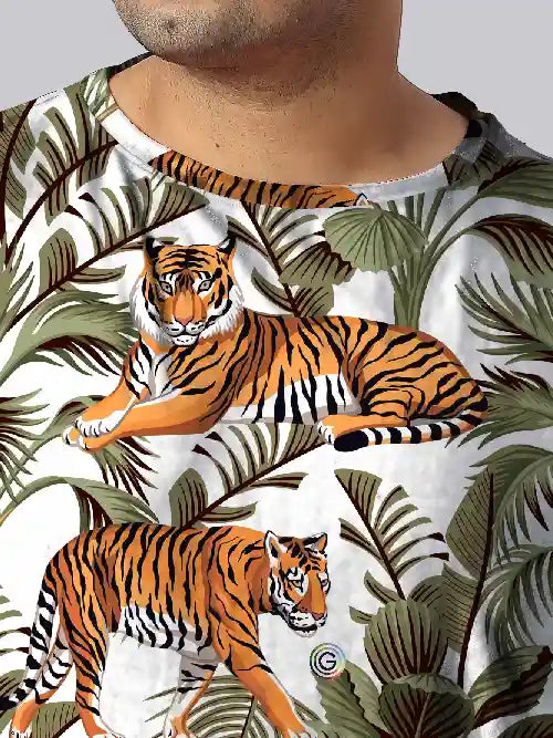 Bengal Tiger Digital Printed Plus Size T-Shirt
