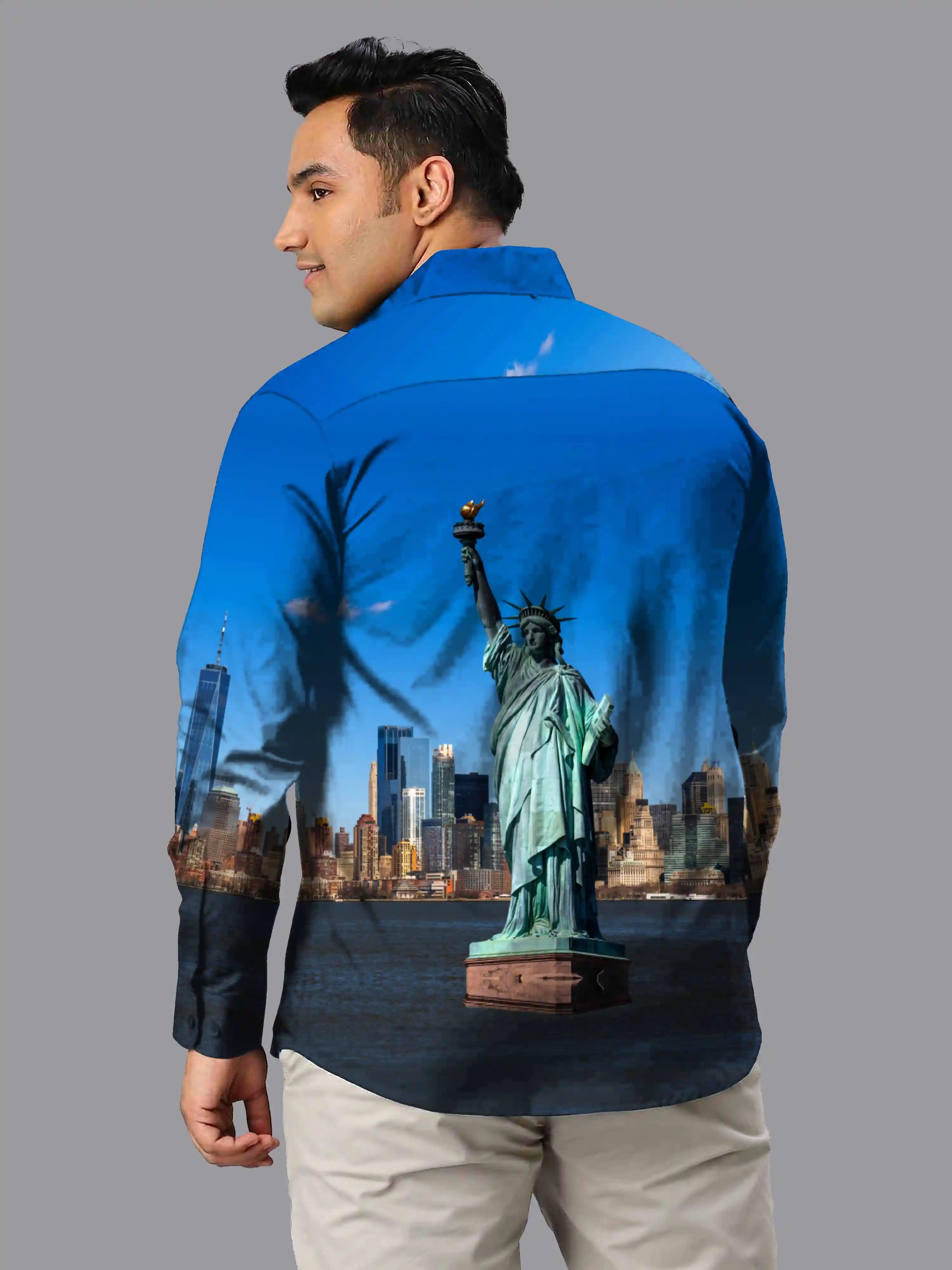 Statue Of Liberty Limited Edition Men's Plus Size Full Shirt