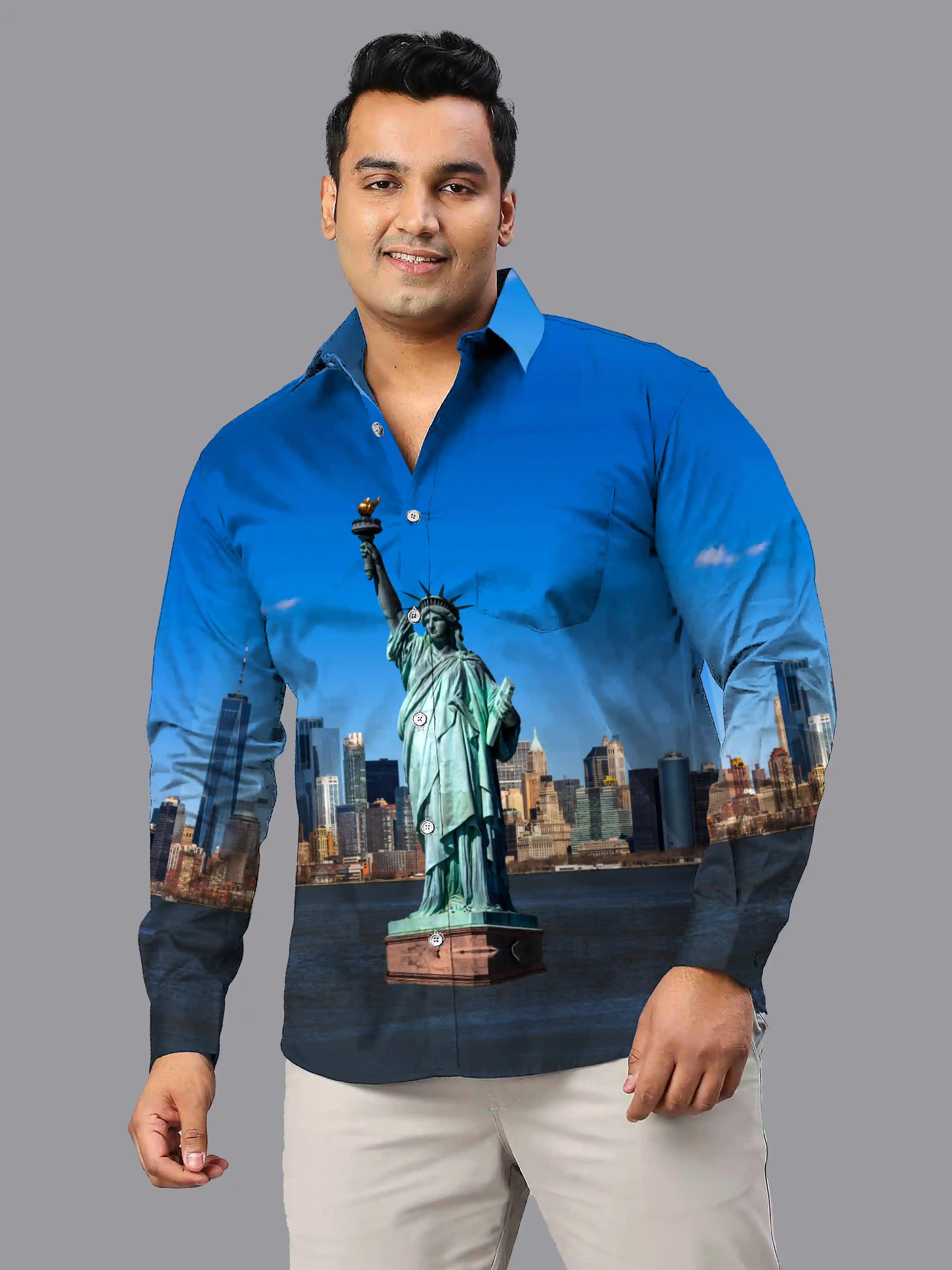 Statue Of Liberty Limited Edition Men's Plus Size Full Shirt