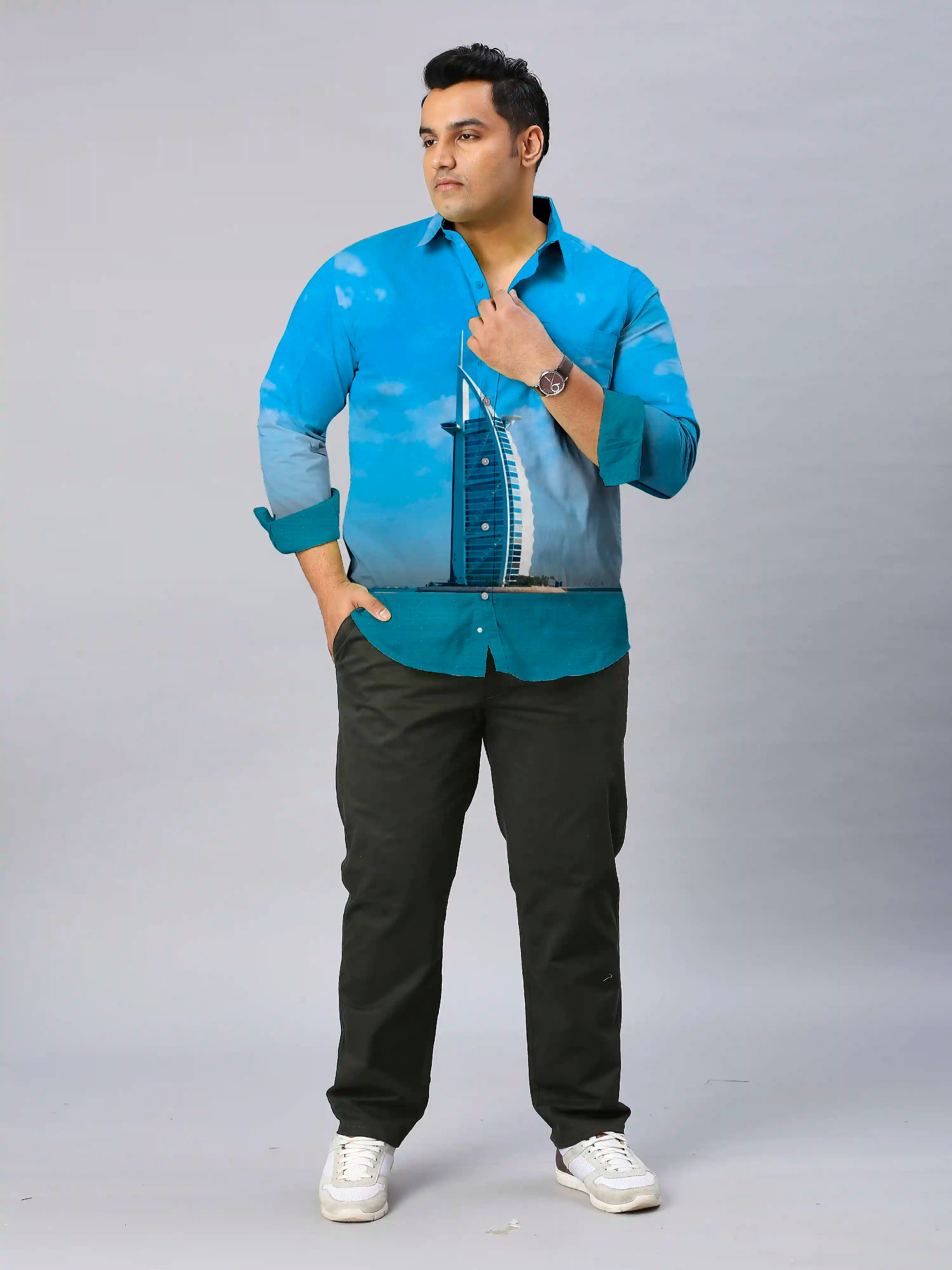 Burj Khalifa Limited Edition Men’s Plus Size Full Sleeve Shirt