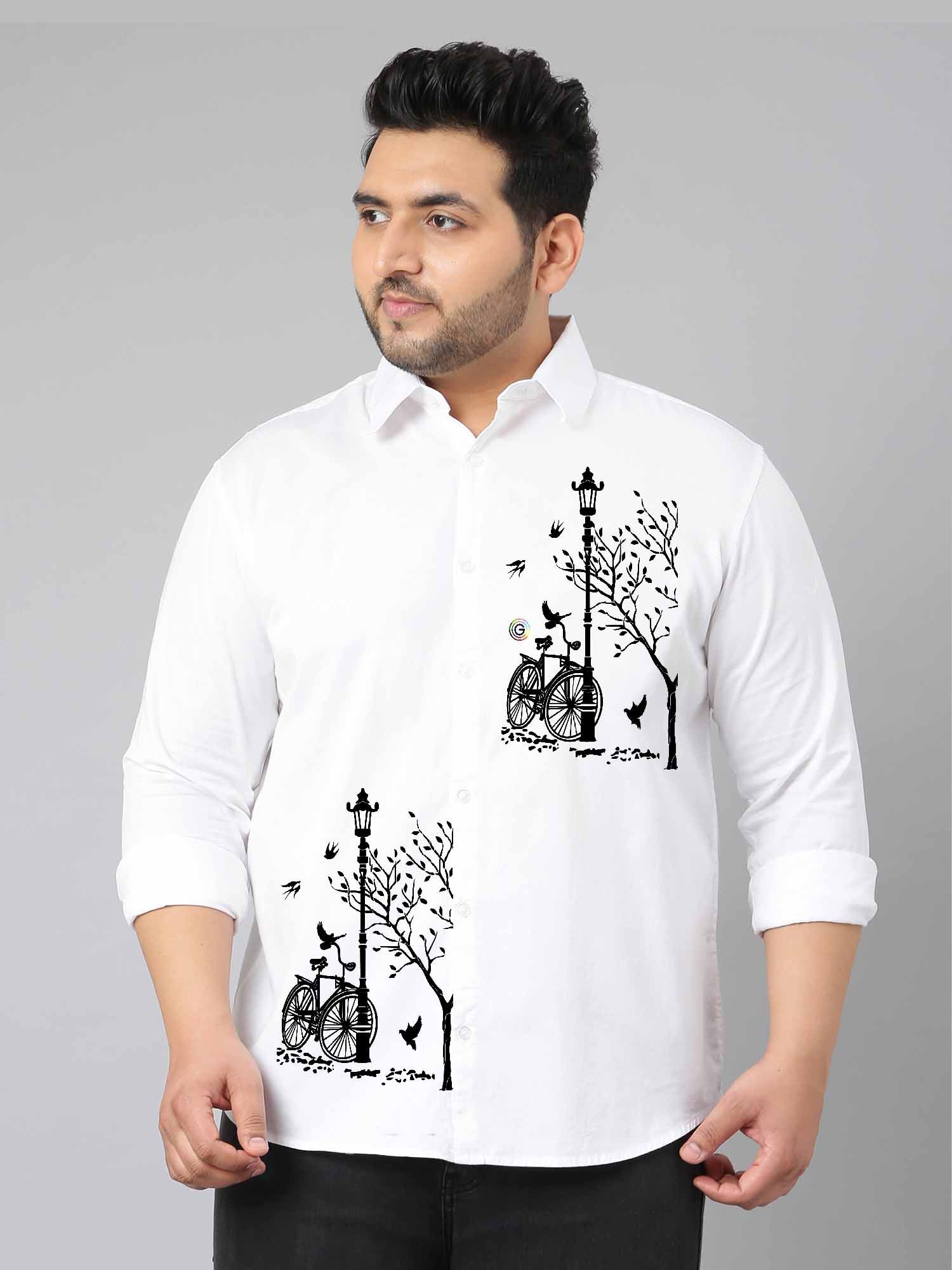 Metamorphosis Art Printed Party Wear Shirts Men's Plus Size