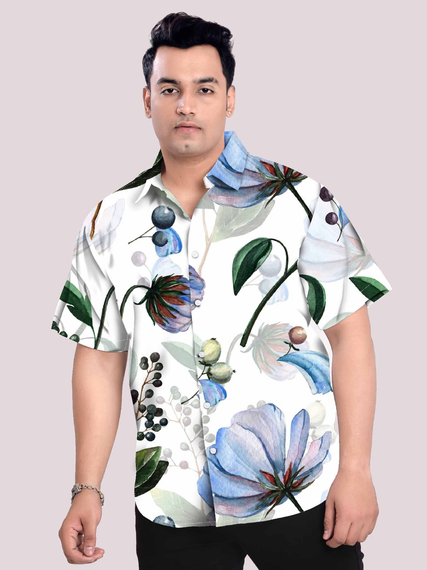 Everglade Linen Printed Shirt Men's Plus Size 