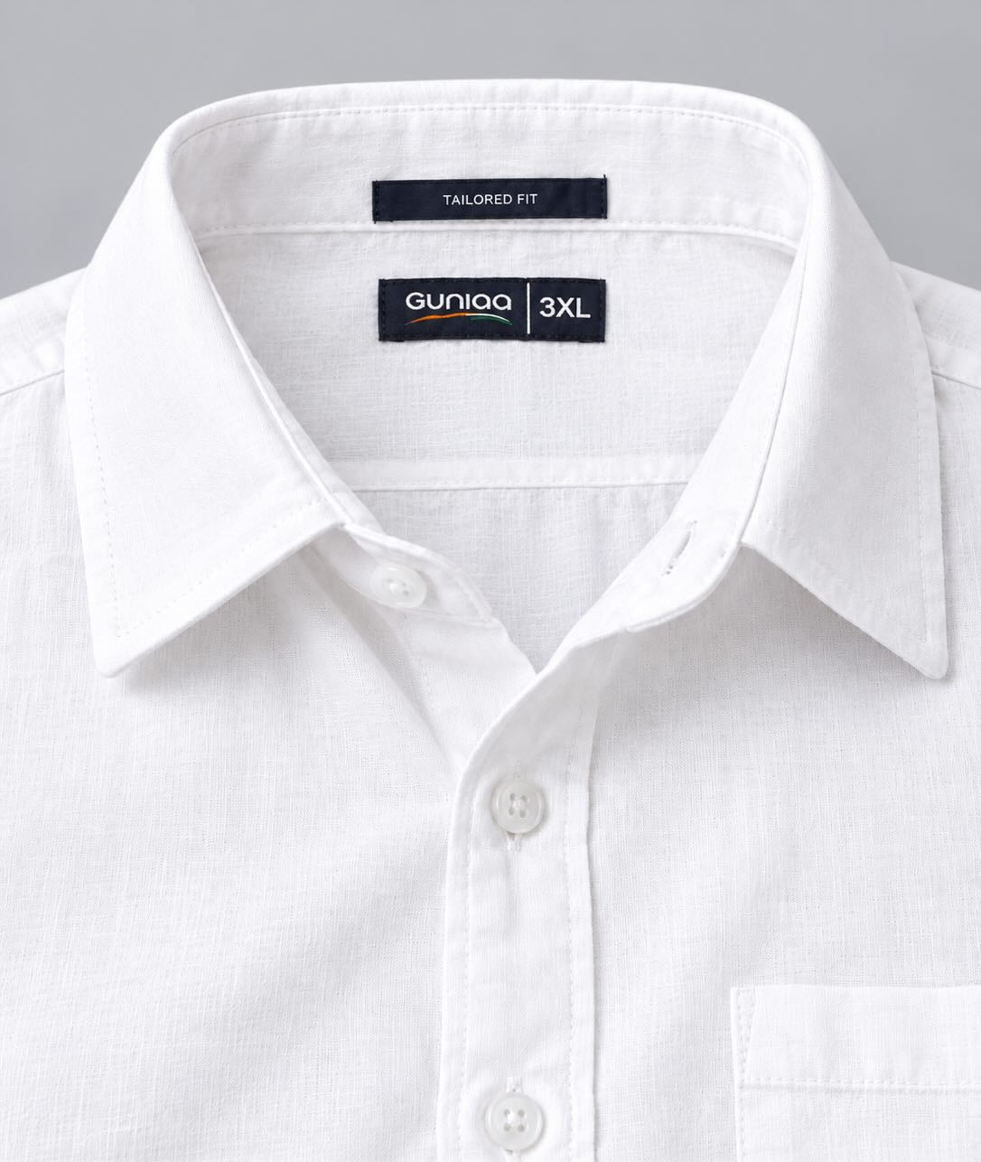White Linen Men’s Plus Size Full Sleeve Shirt