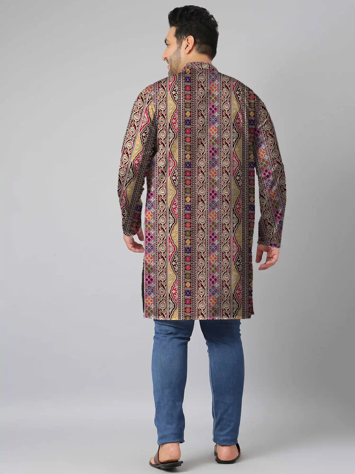 Floral Border Digital Printed Plus Size Kurta