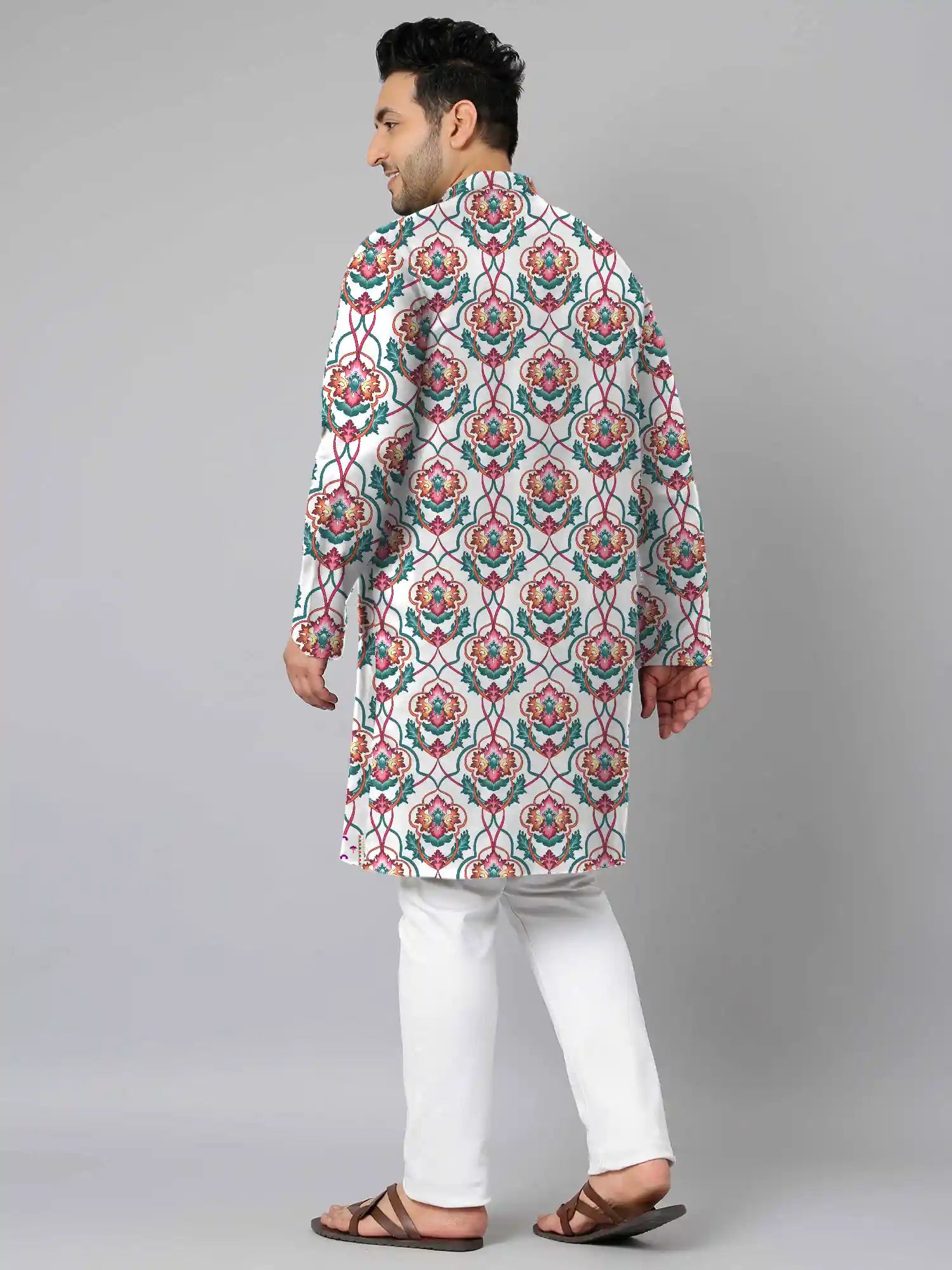 Indian Floral Digital Printed Plus Size Kurta