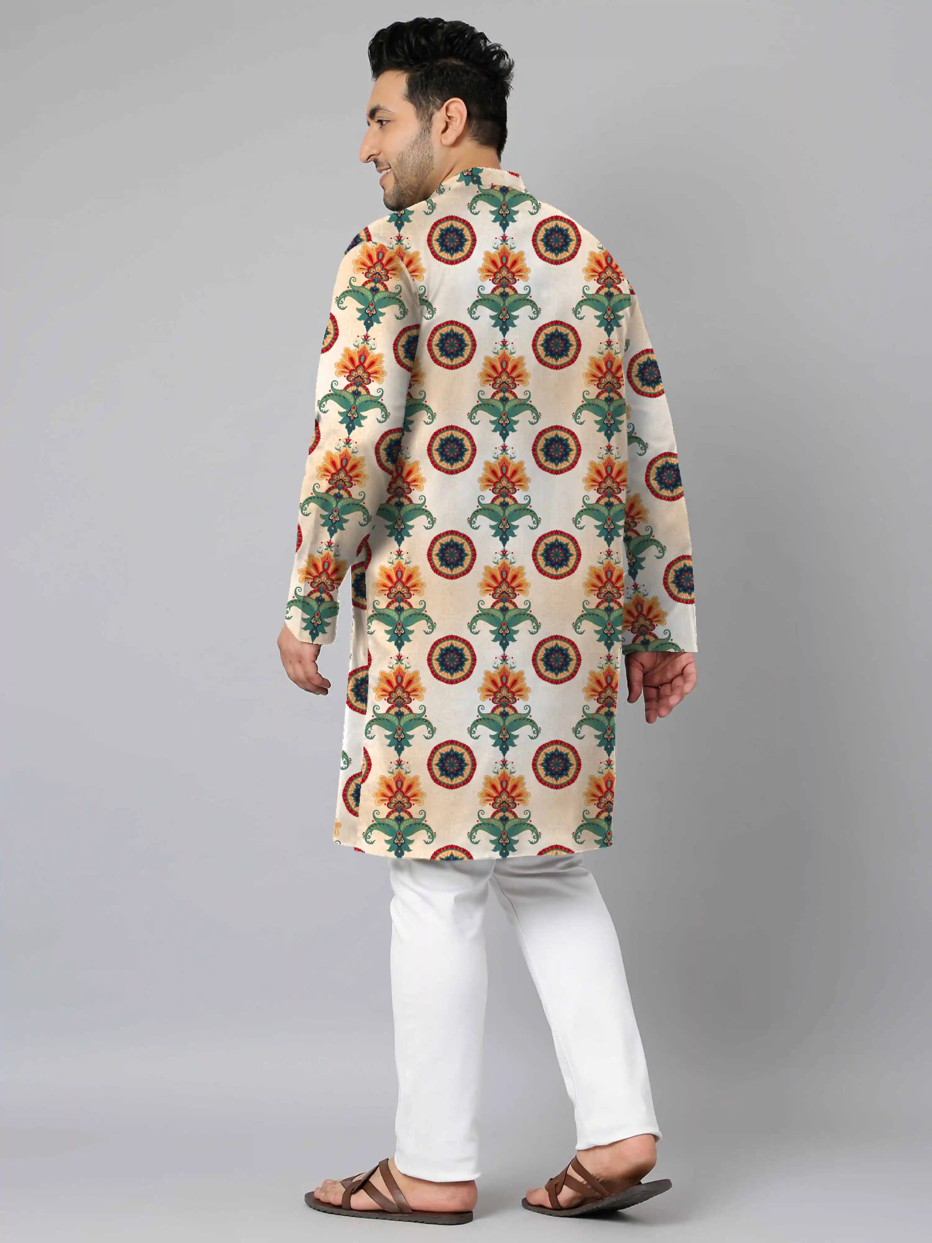 Floral Orientals Digital Printed Plus Size Kurta