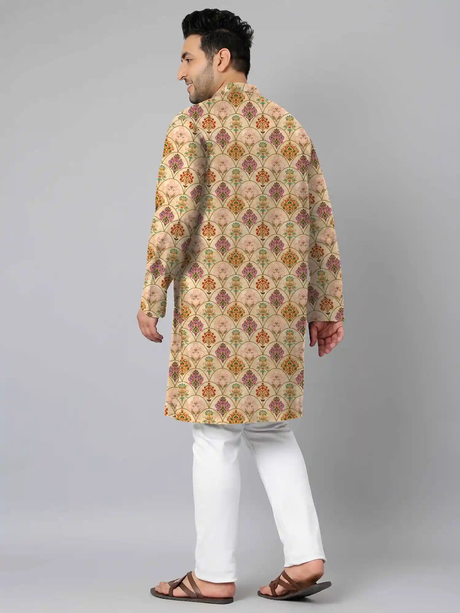 Floral Patterned Digital Printed Plus Size Kurta
