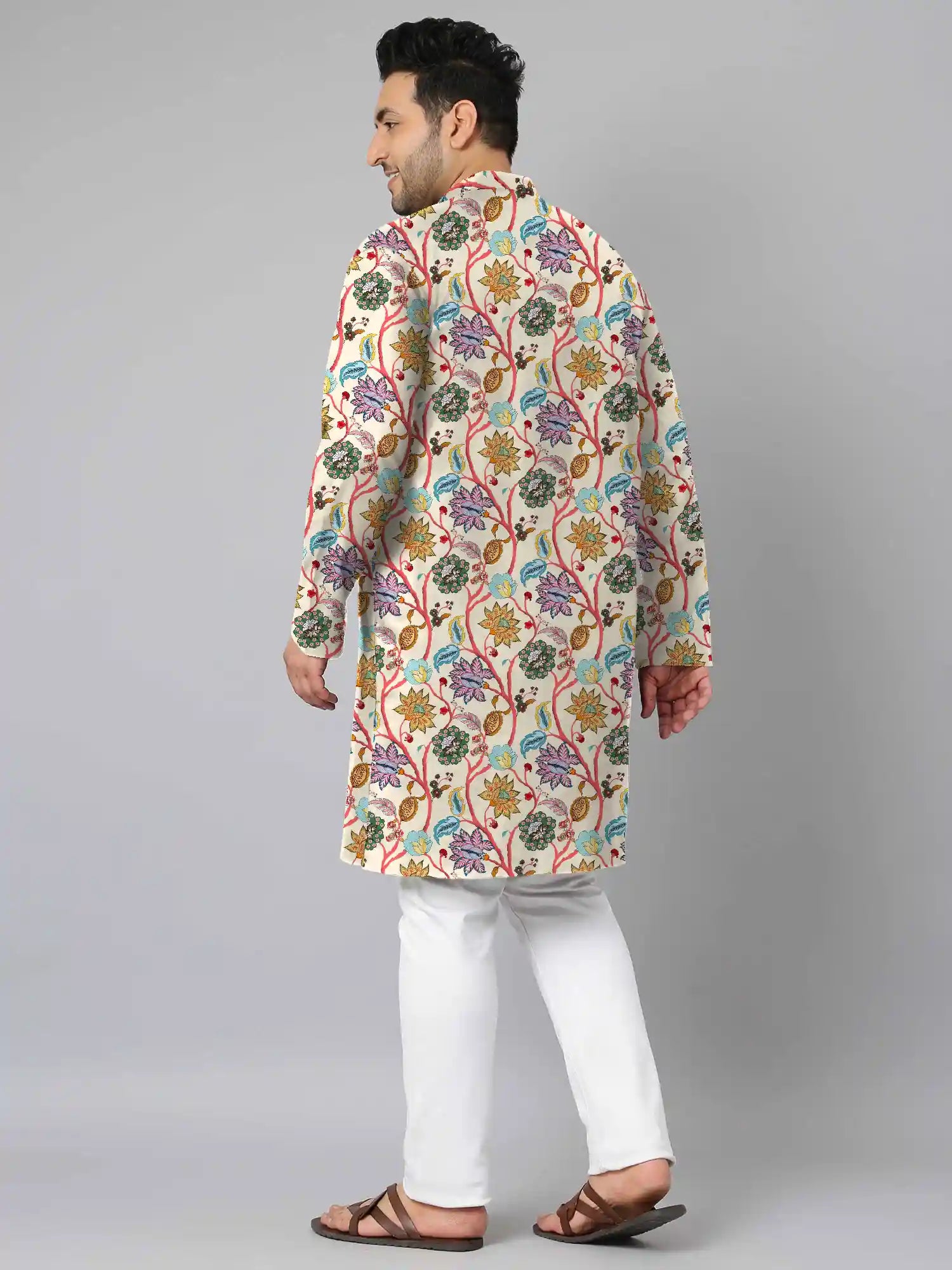 Floral Pattern Digital Printed Plus Size Kurta