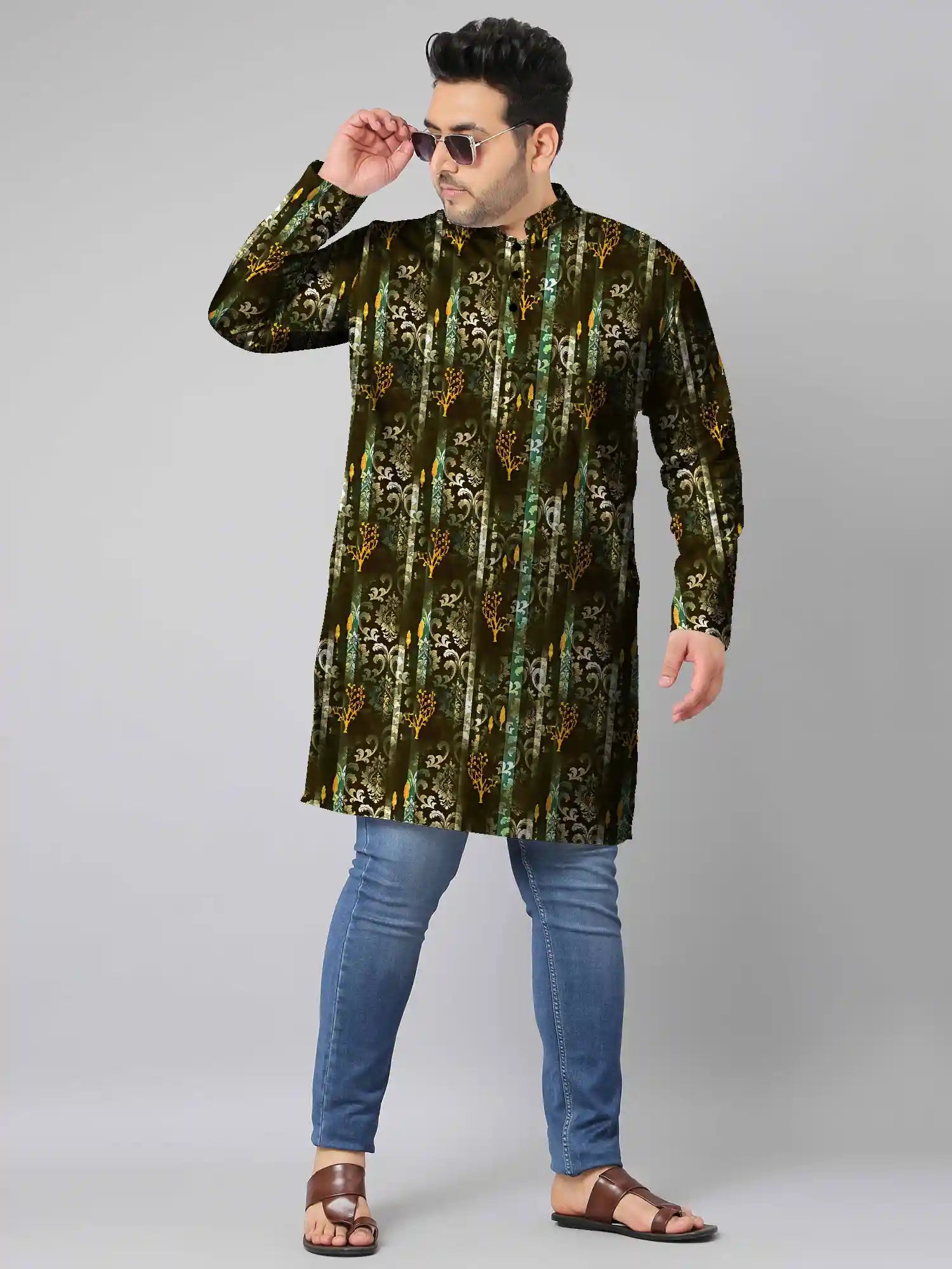 Geometrical Patterns Digital Printed Plus Size Kurta