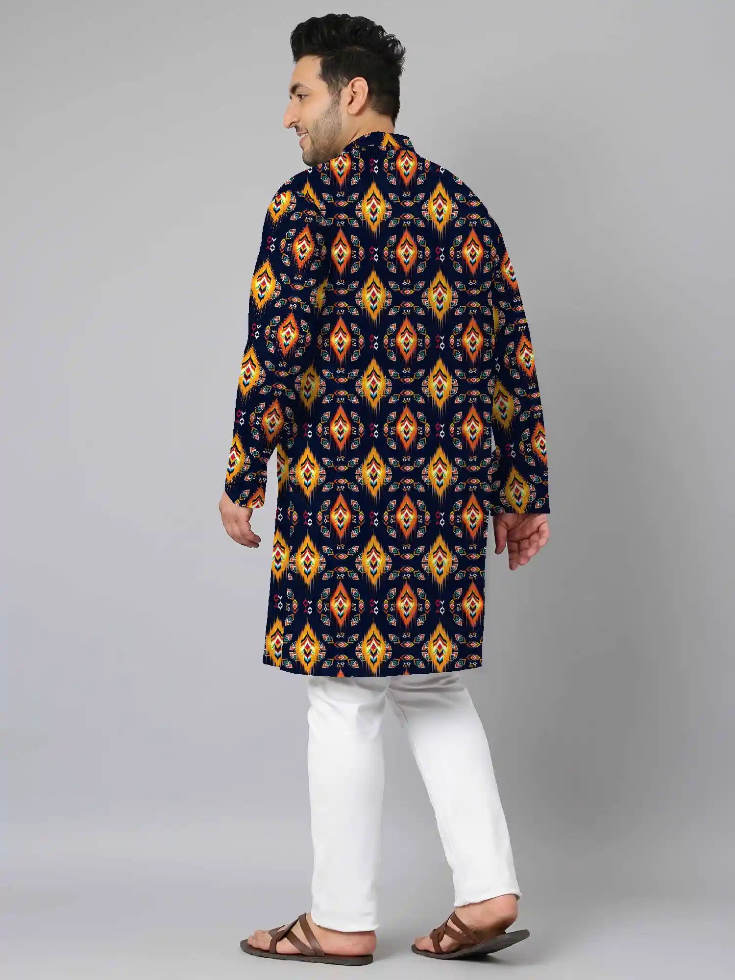 Ikat Oriental Digital Printed Plus Size Kurta
