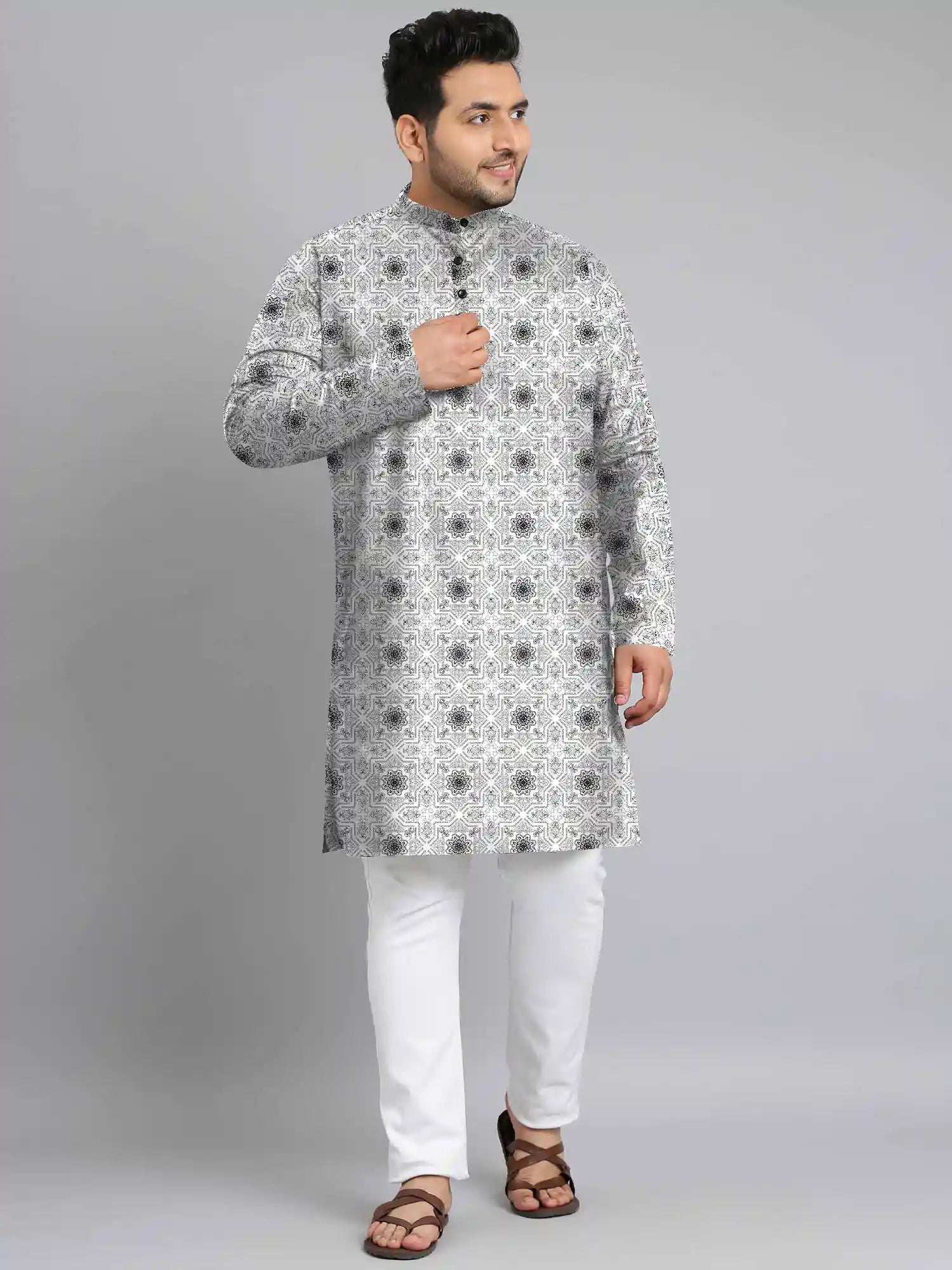 Mandala Pattern Digital Printed Plus Size Kurta