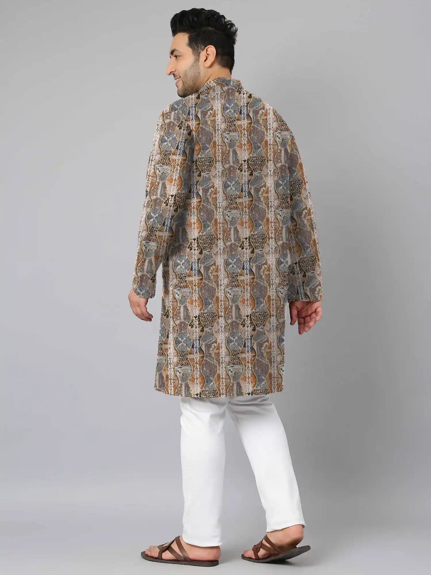 Moroccan Ornaments Digital Printed Plus Size Kurta