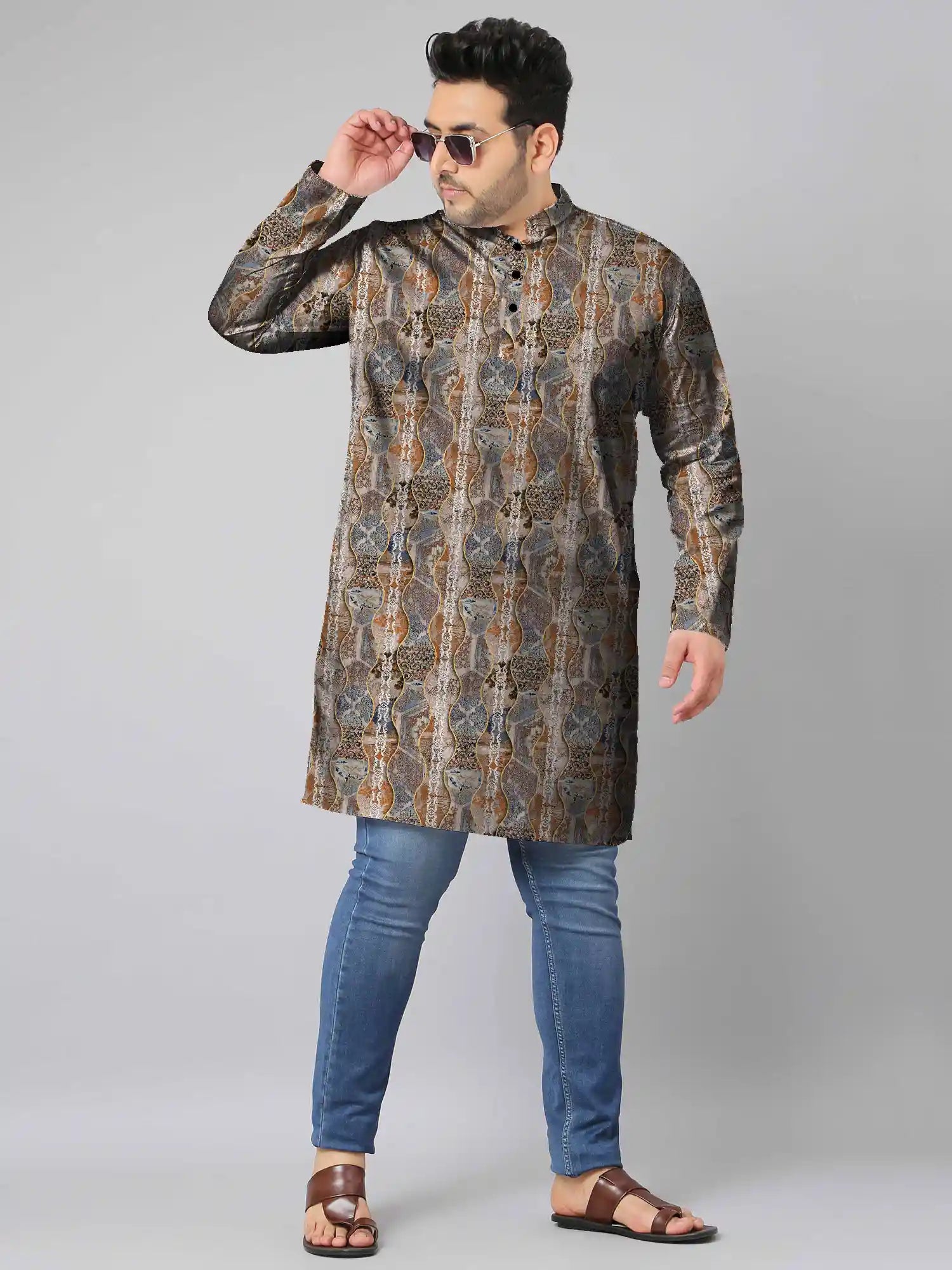 Moroccan Ornaments Digital Printed Plus Size Kurta