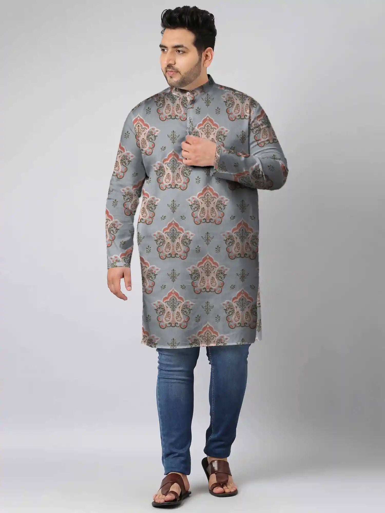 Paisley Blooming Digital Printed Plus Size Kurta