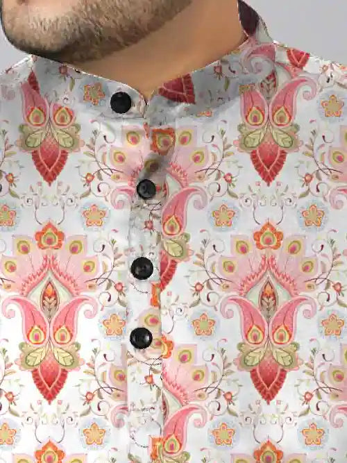 Paisley Peacock Digital Printed Plus Size Kurta