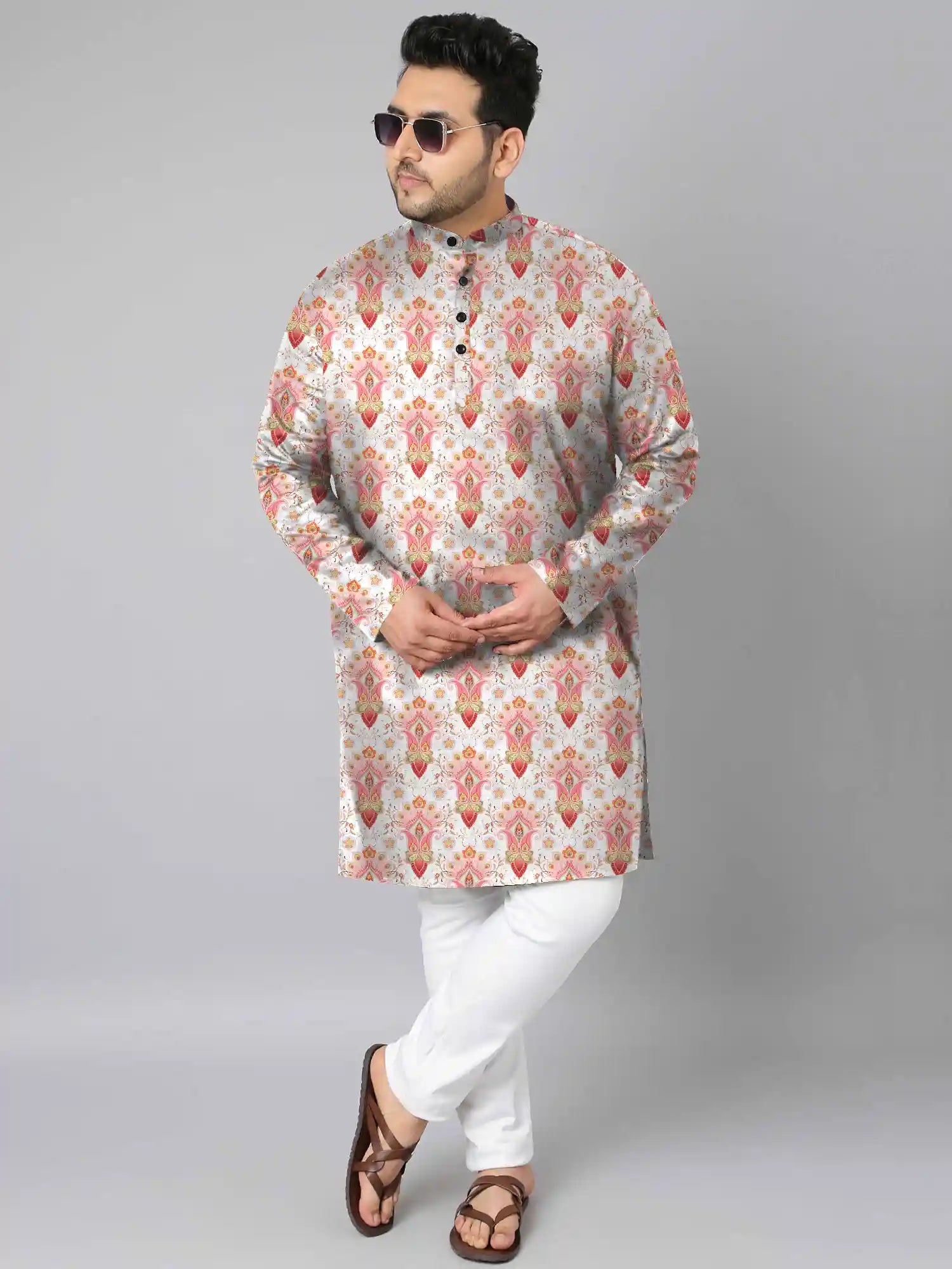 Paisley Peacock Digital Printed Plus Size Kurta