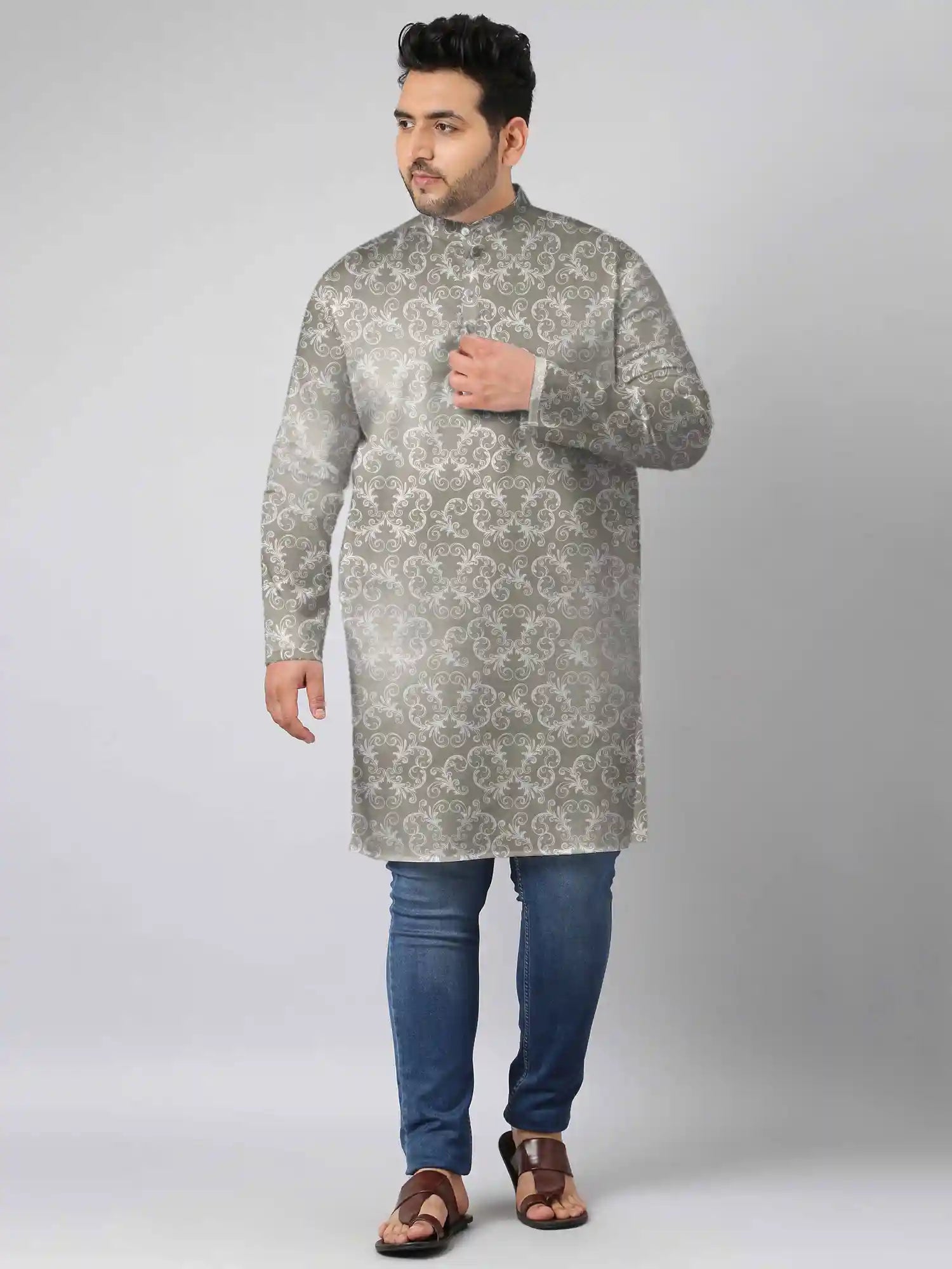 Vintage Digital Printed Plus Size Kurta
