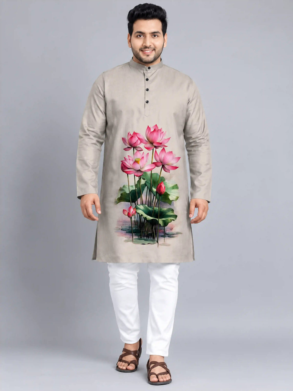 Lotus Digital Printed Plus Size Kurta