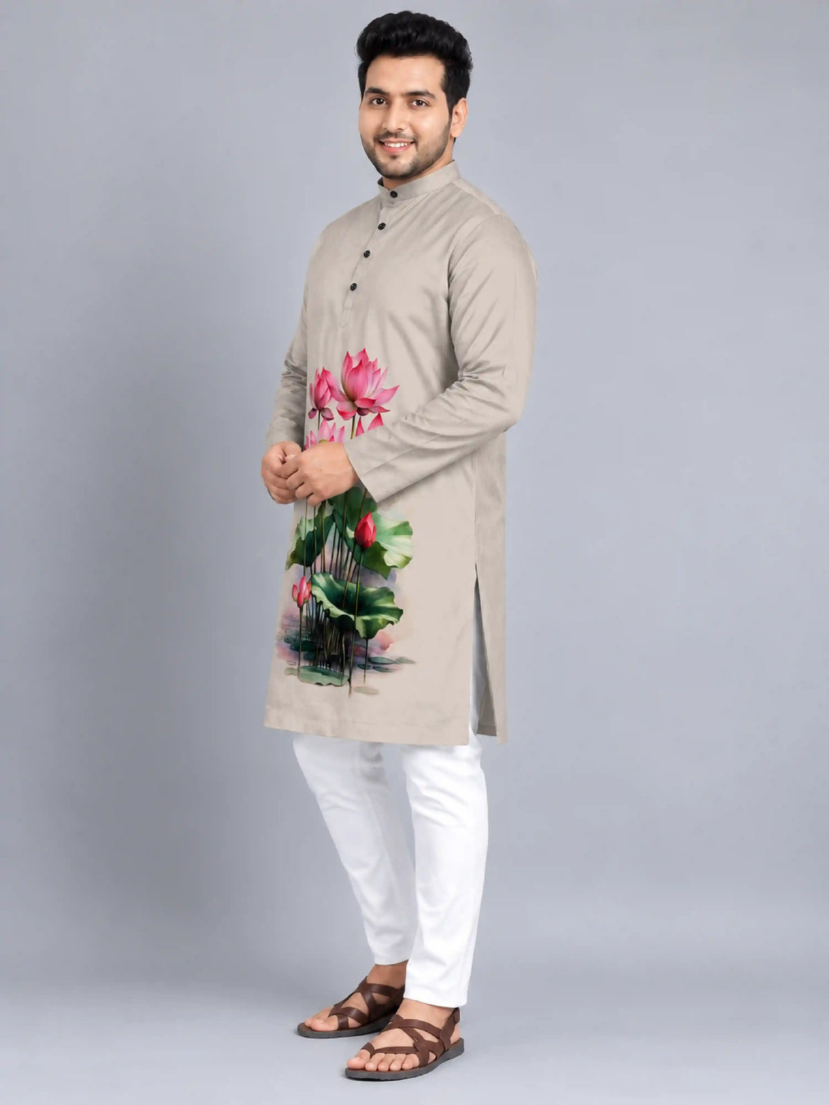 Lotus Digital Printed Plus Size Kurta