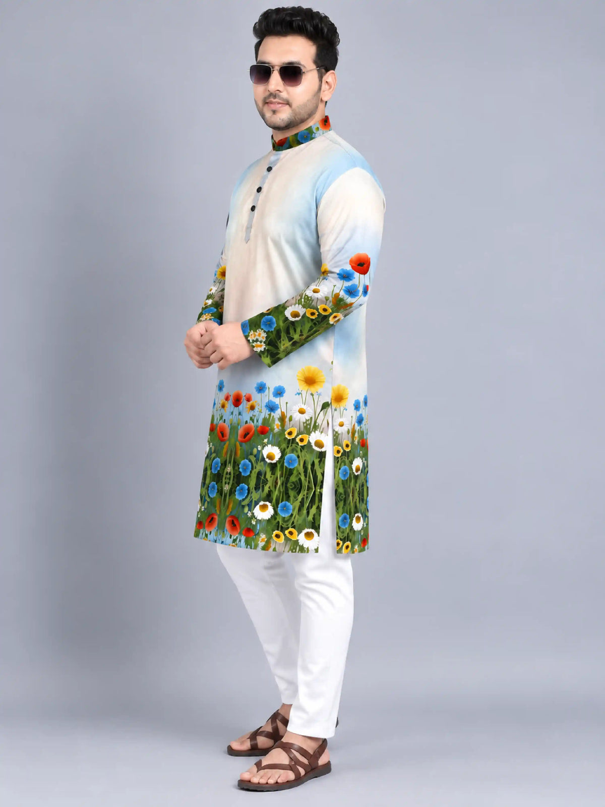 Wildflower Meadow Digital Printed Plus Size Kurta