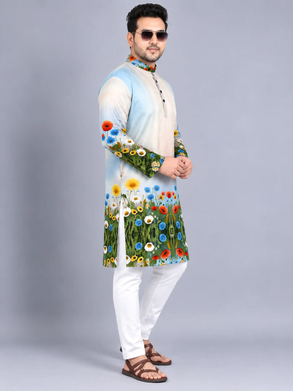 Wildflower Meadow Digital Printed Plus Size Kurta