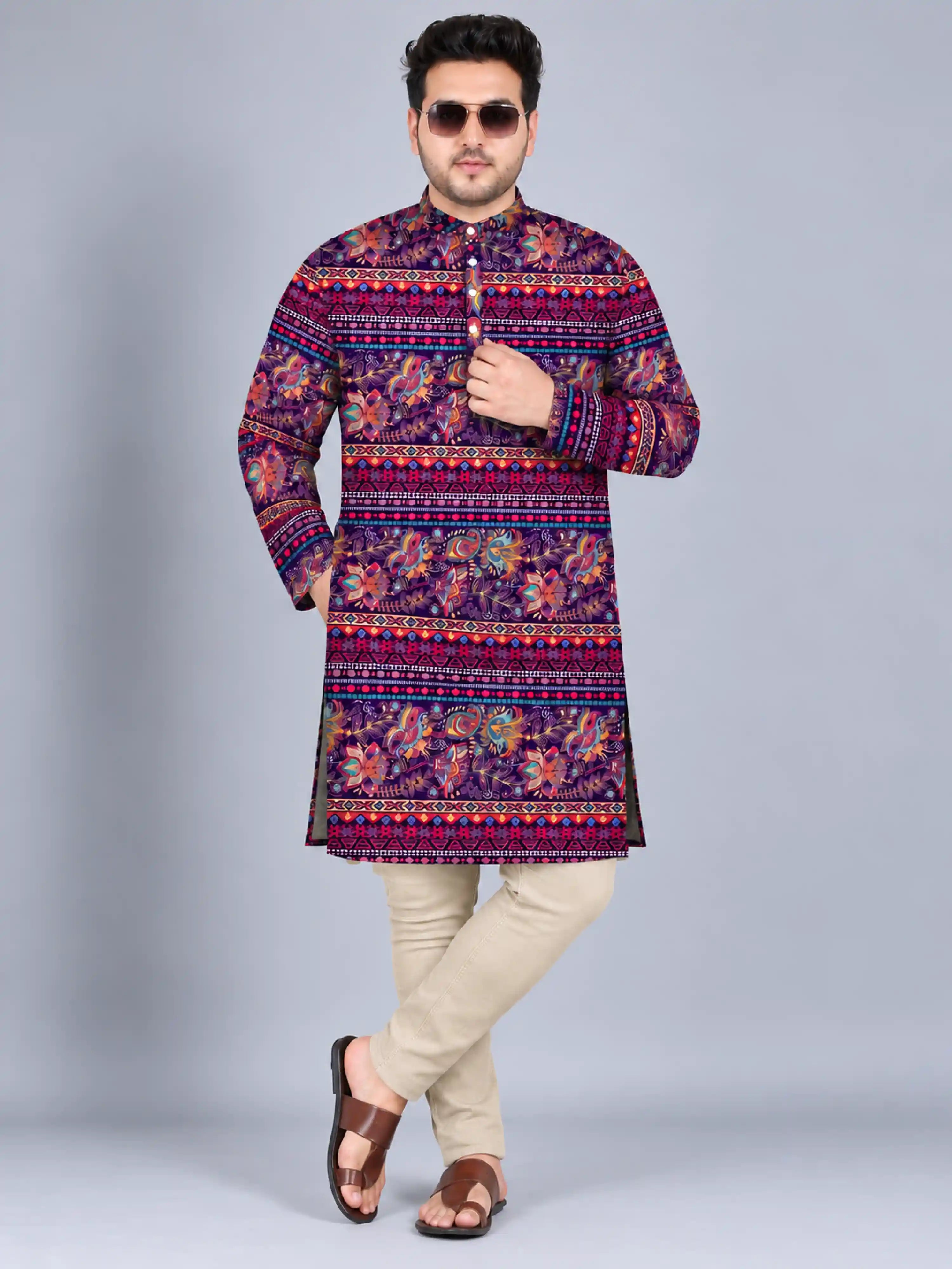Bohemian Floral Printed Plus Size Kurta