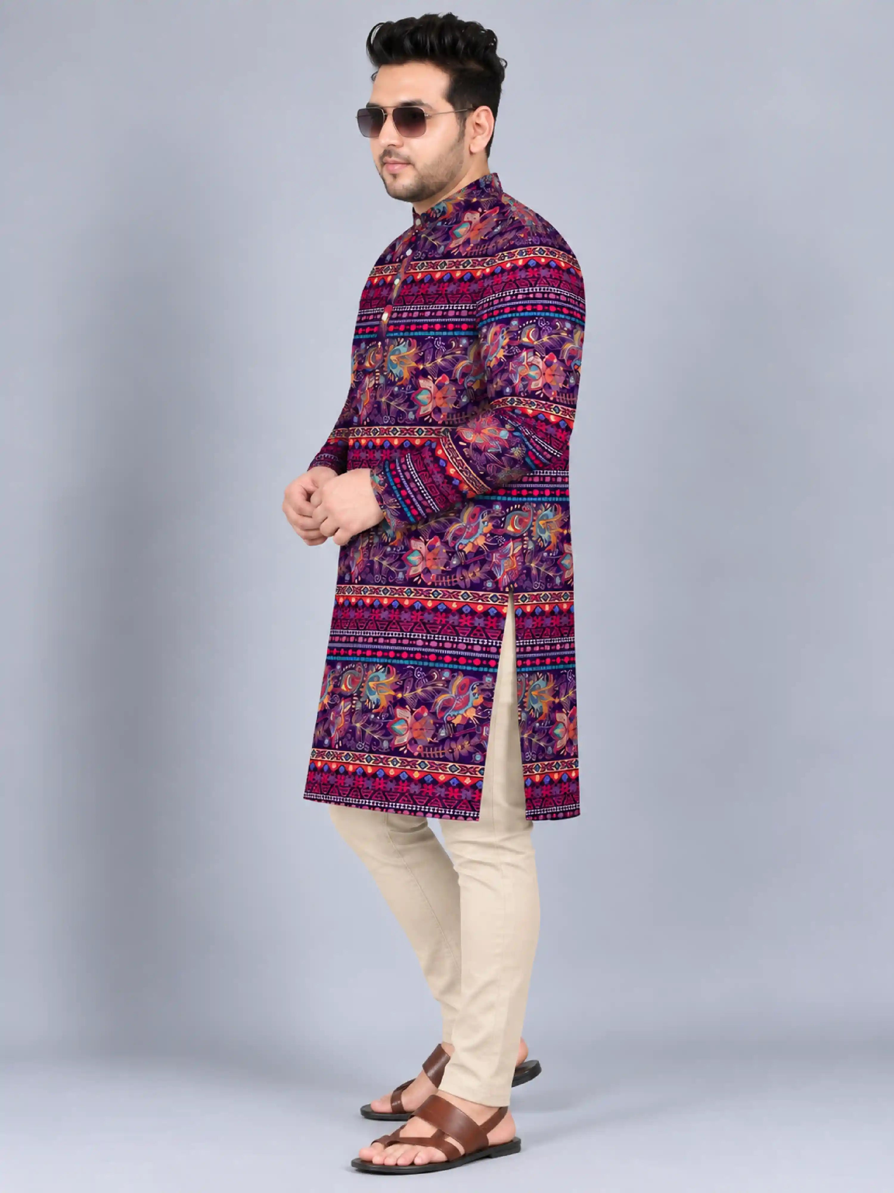 Bohemian Floral Printed Plus Size Kurta