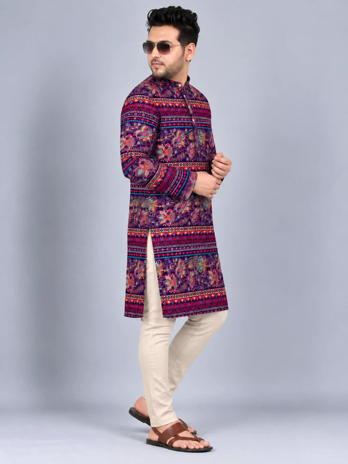 Bohemian Floral Printed Plus Size Kurta