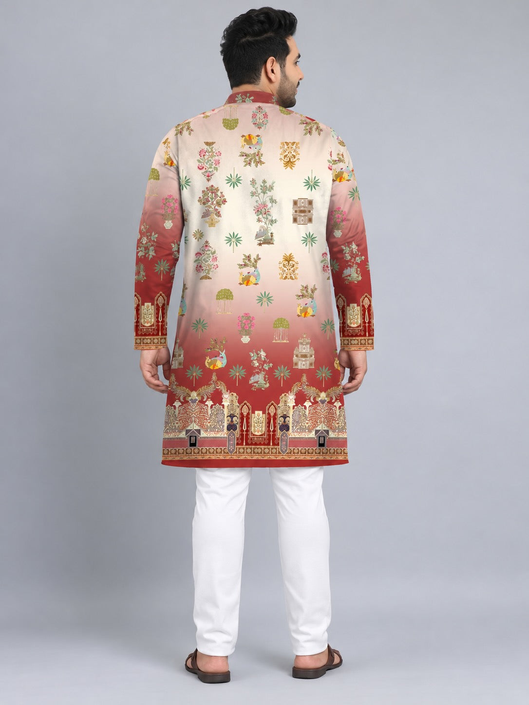 Royal Heritage Digital Printed Men's Plus Size Kurta