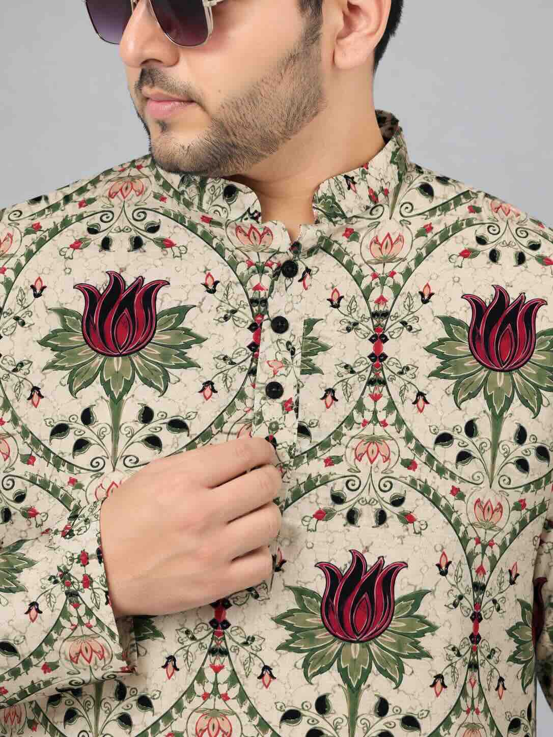 Imperial Tulip Digital Printed Men's Plus Size Kurta