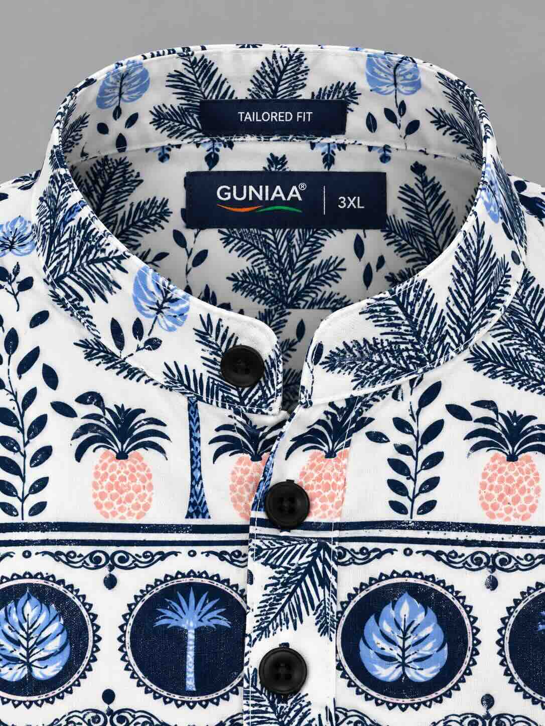 Tropical Ethnic Digital Printed Men's Plus Size Kurta