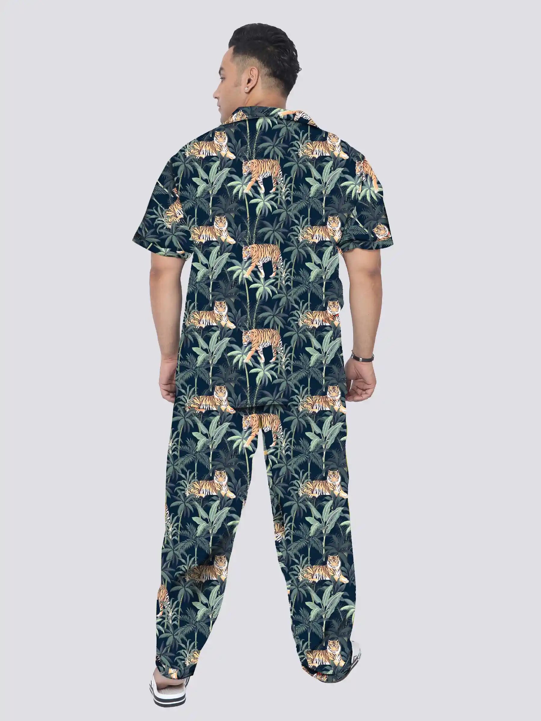 Tigers in Palms Plus Size Men's Full Co-ord Set