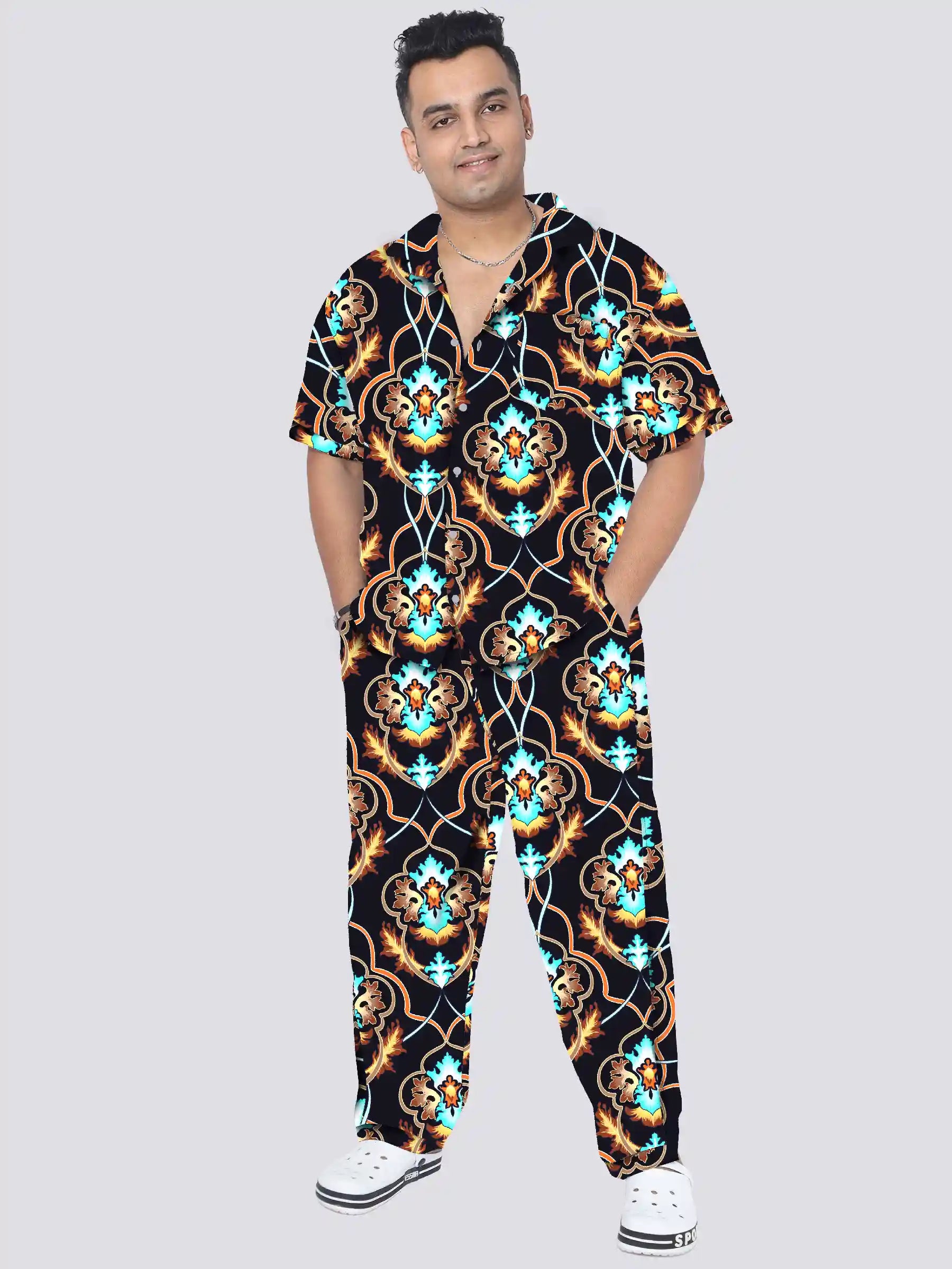 Elegant Pattern Plus Size Men's Full Co-ord Set