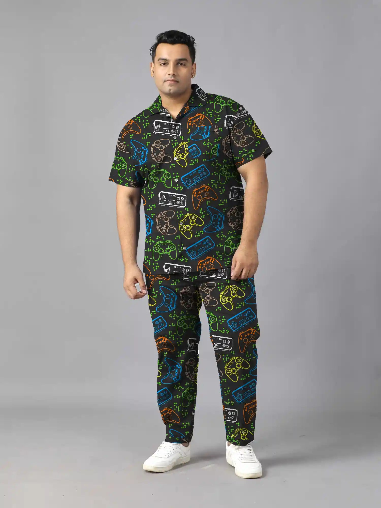 Gaming Controllers Print Plus Size Men’s Full Co-ord Set