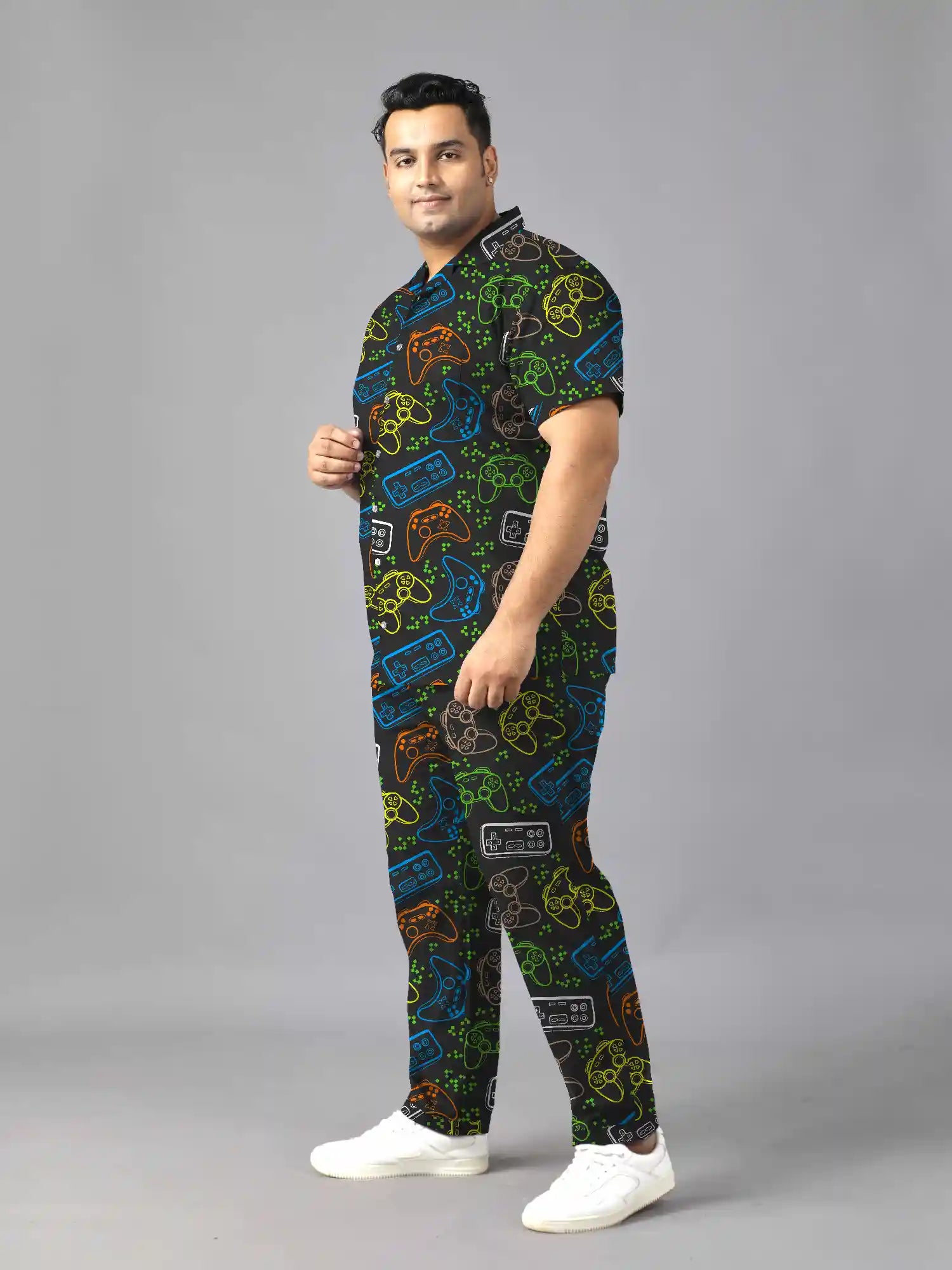 Gaming Controllers Print Plus Size Men’s Full Co-ord Set