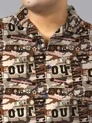 Black Out Print Plus Size Men’s Full Co-ord Set