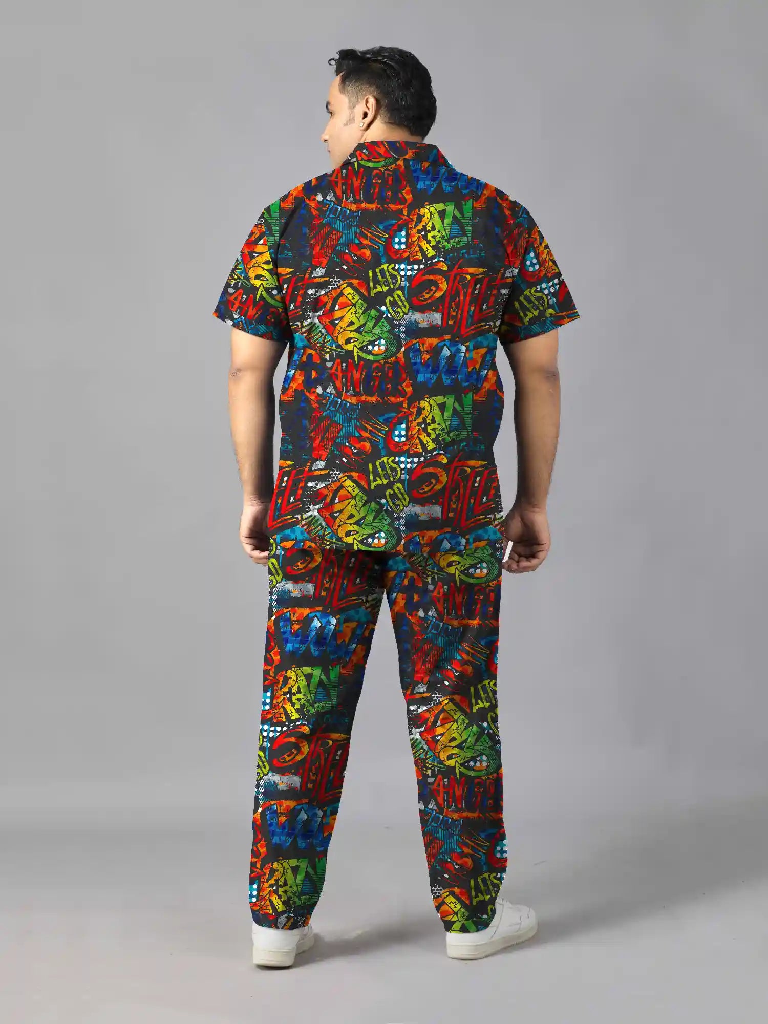 Street Art Digital Printed Plus Size Men’s Full Co-ord Set