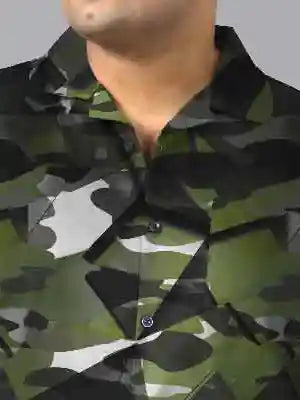 Camouflage Printed Plus Size Men’s Full Co-ord Set