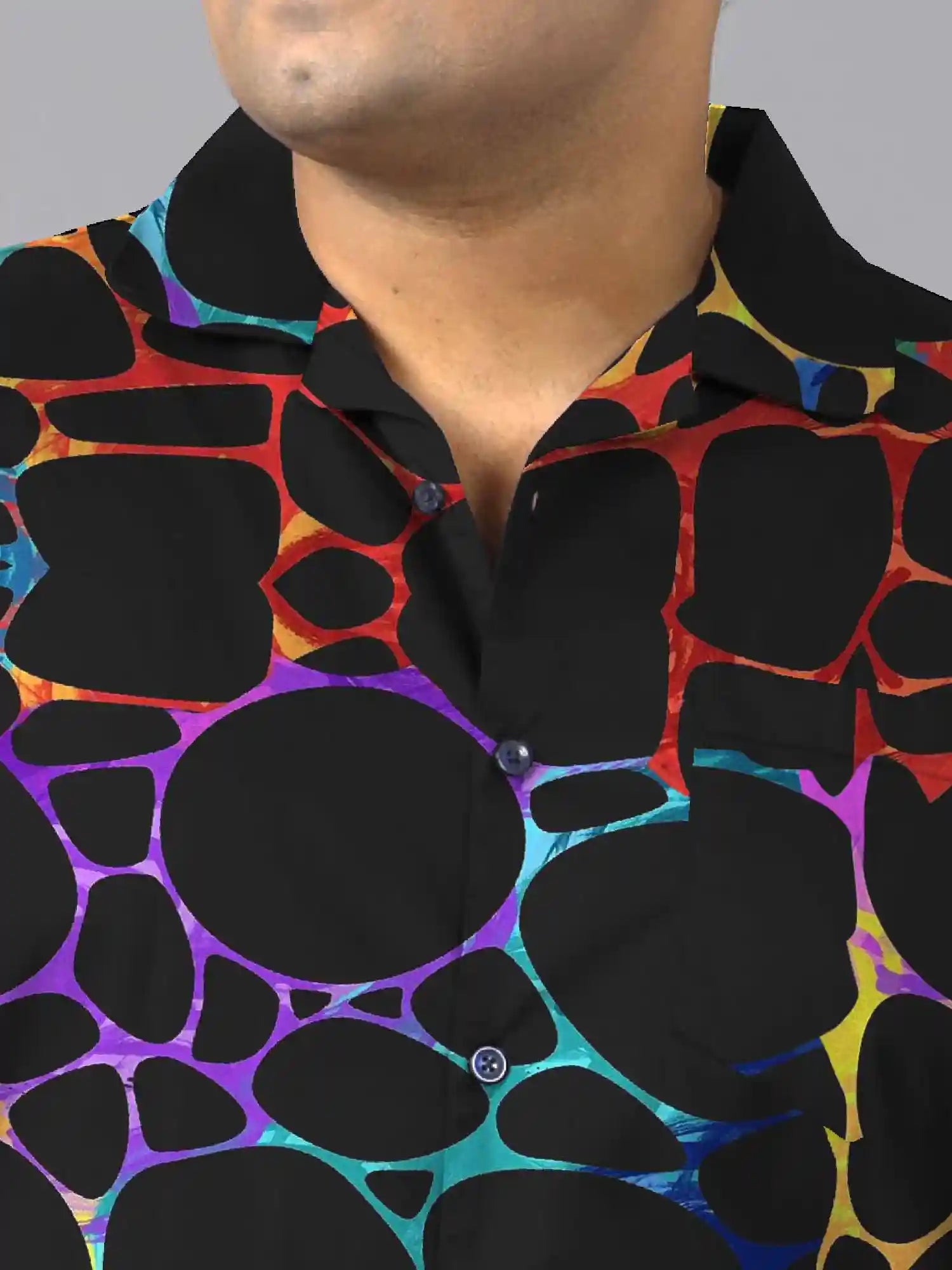 Pebbles Digital Printed Plus Size Men's Full Co-Ord Set