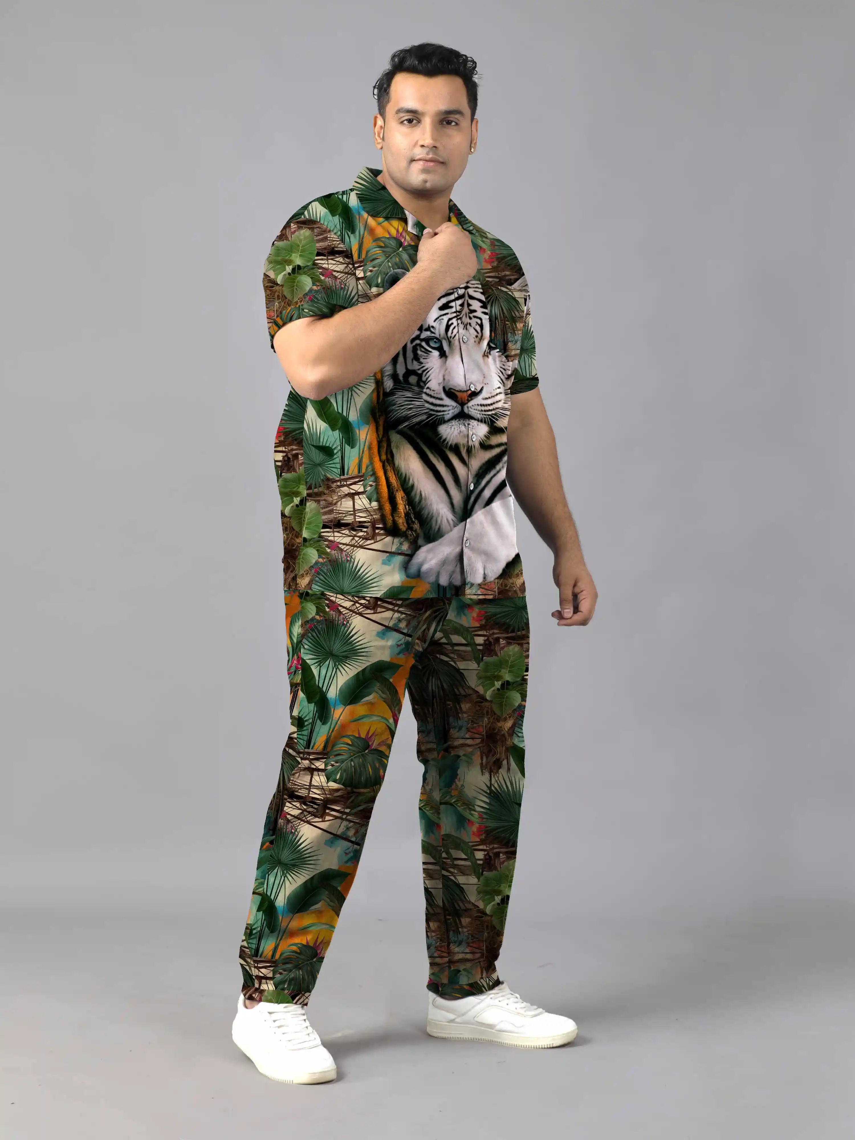 Bengal Tiger Plus Size Men’s Full Co-ord Set