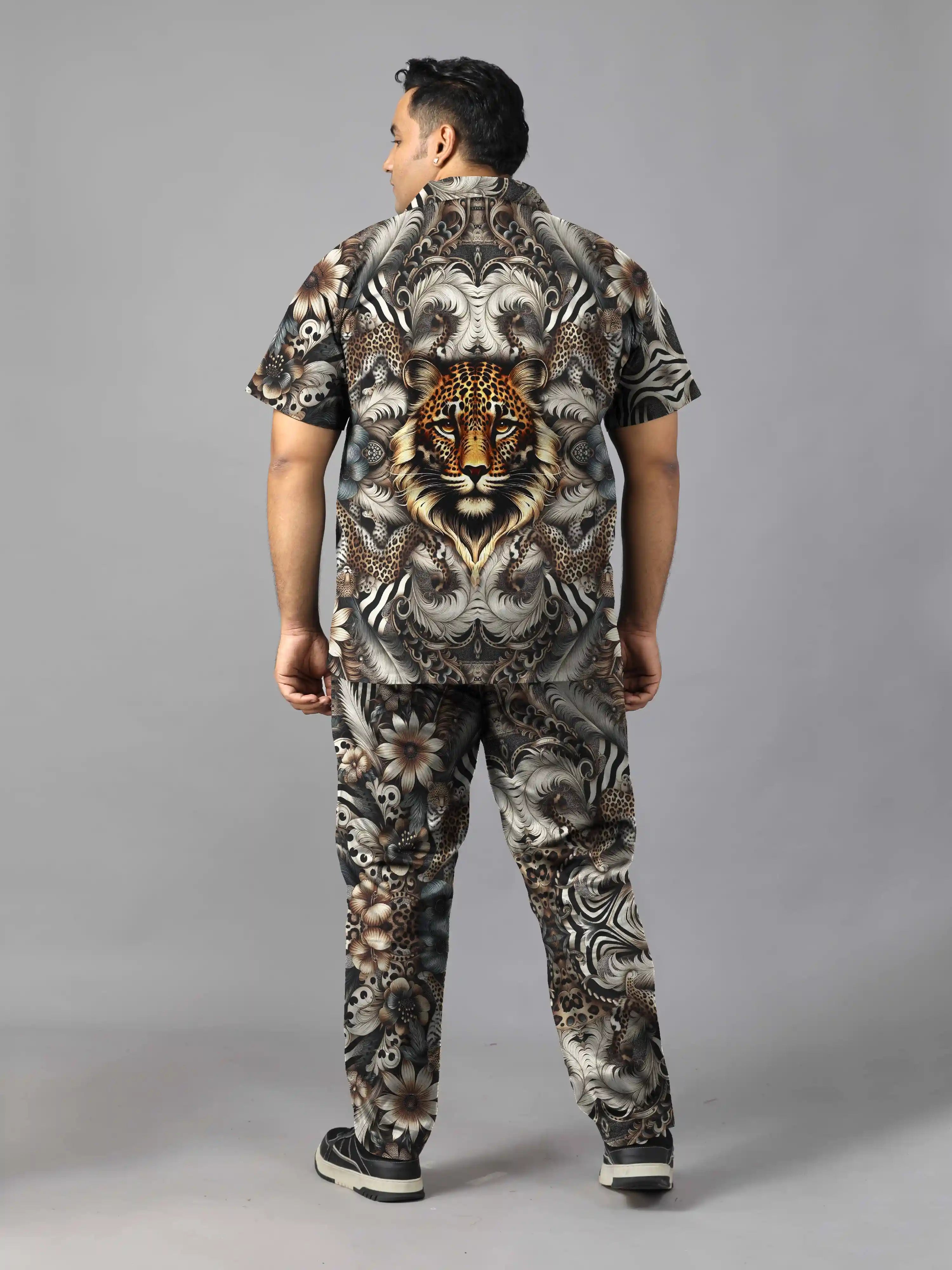Leopard Digital Printed Plus Size Men’s Full Co-ord Set